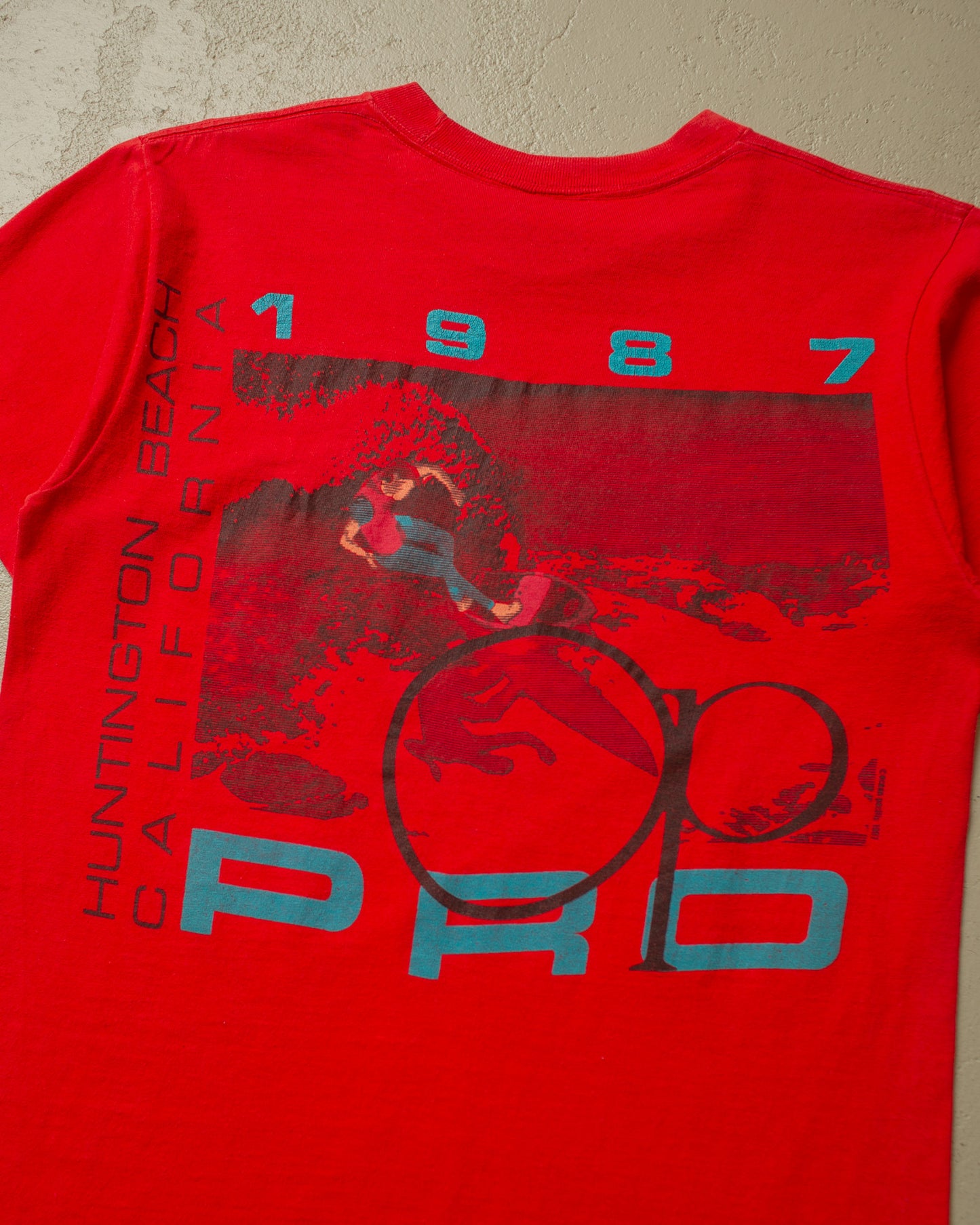 1987 Ocean Pacific Huntington Beach T-shirt red - S/M