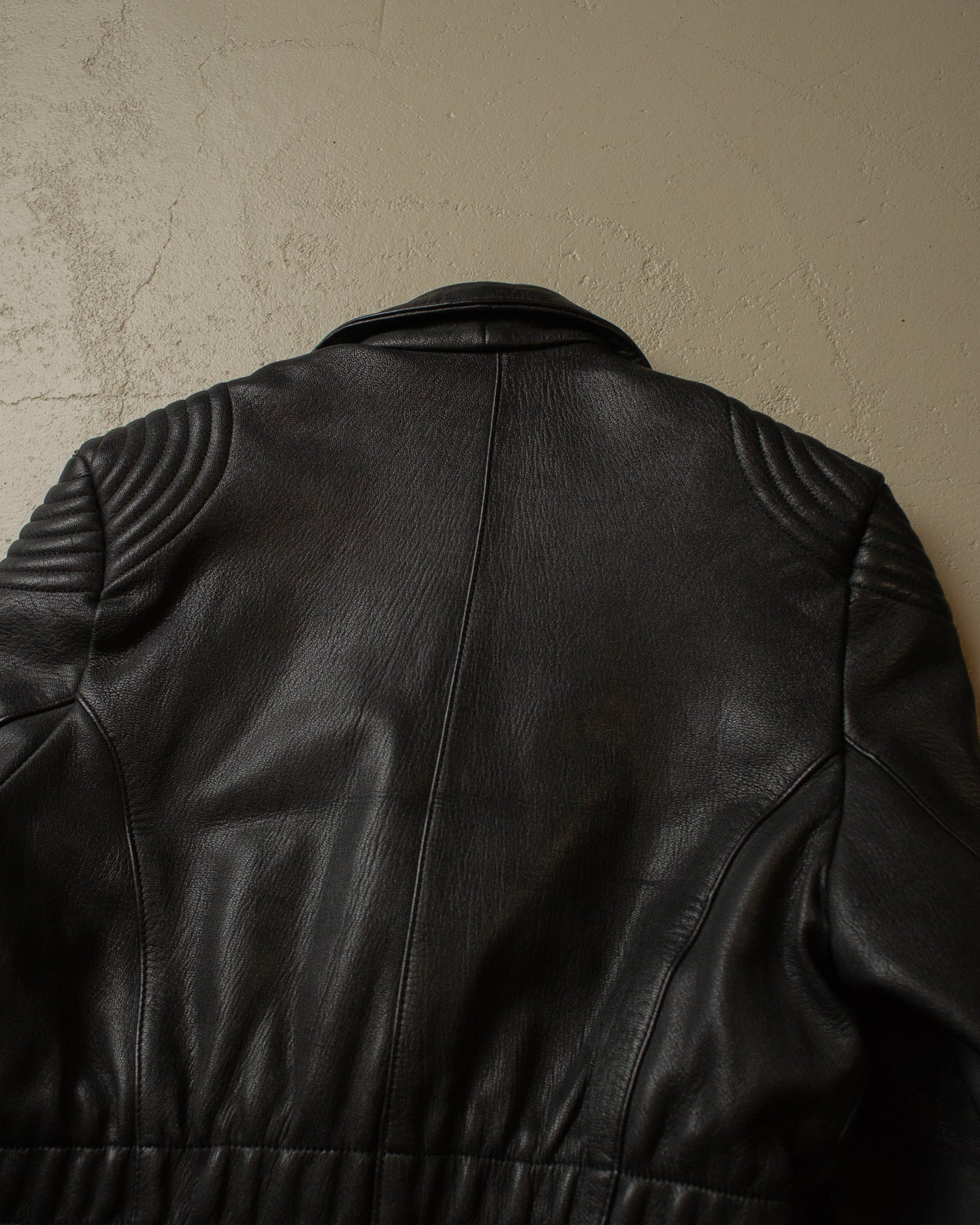 80s Biker Leather Jacket black - XS/S