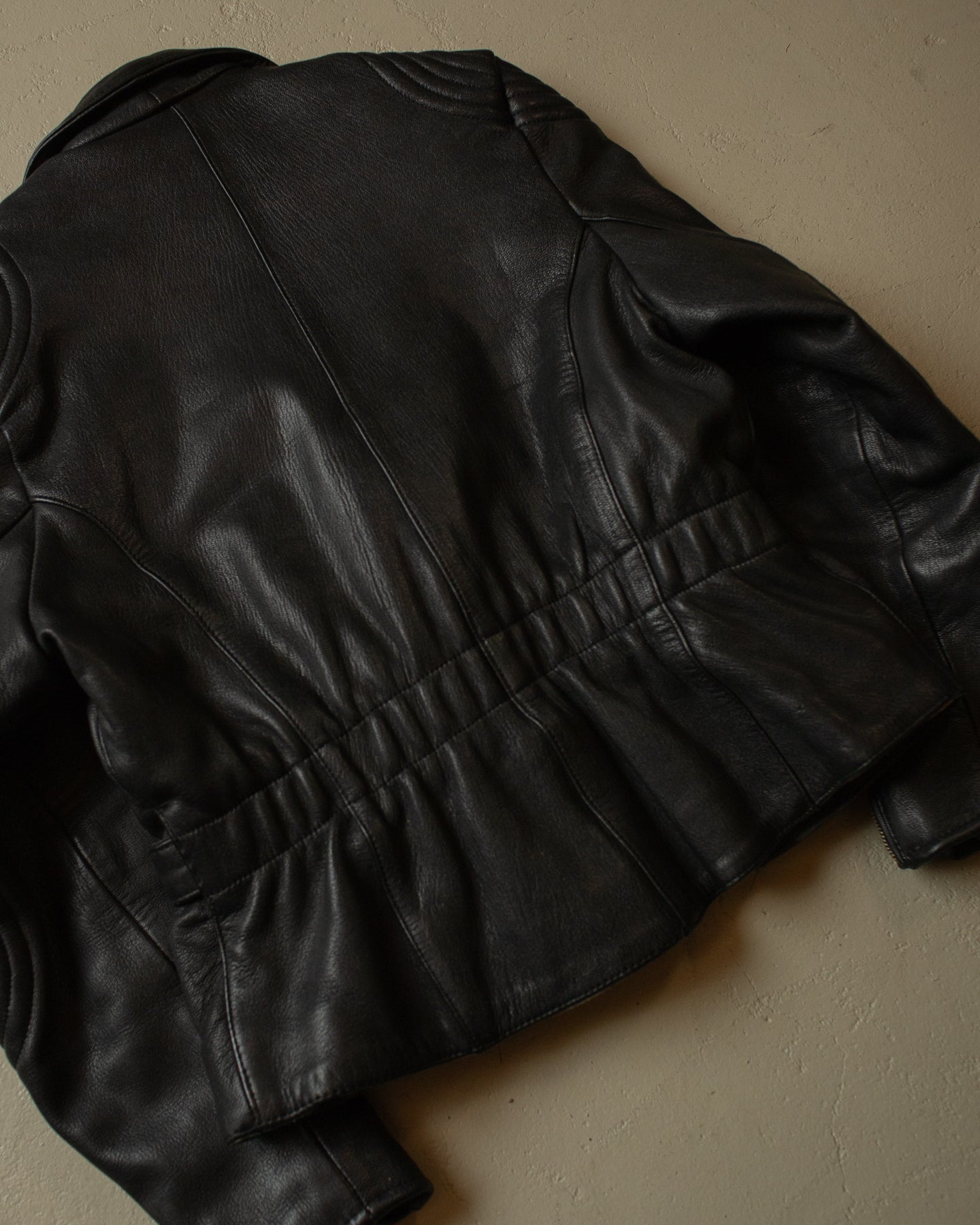 80s Biker Leather Jacket black - XS/S