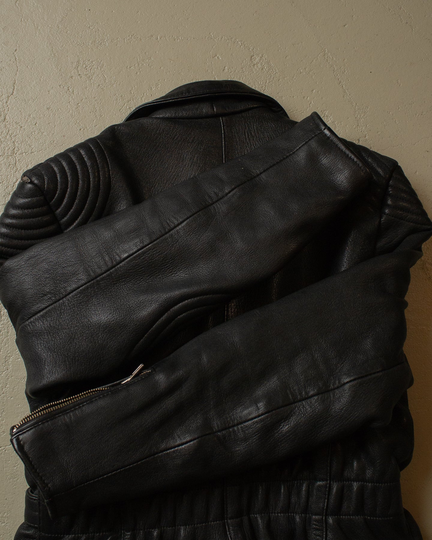 80s Biker Leather Jacket black - XS/S