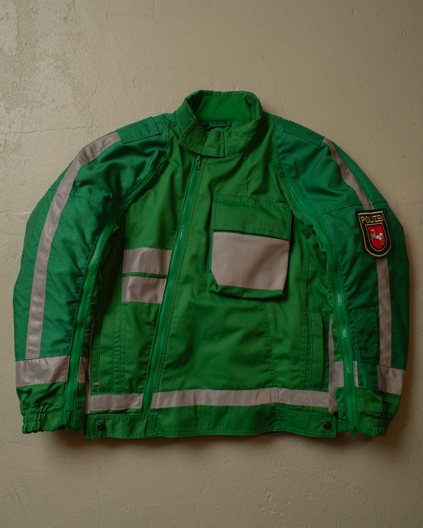 1995 Polizei Two Tone Biker Jacket green - M/L