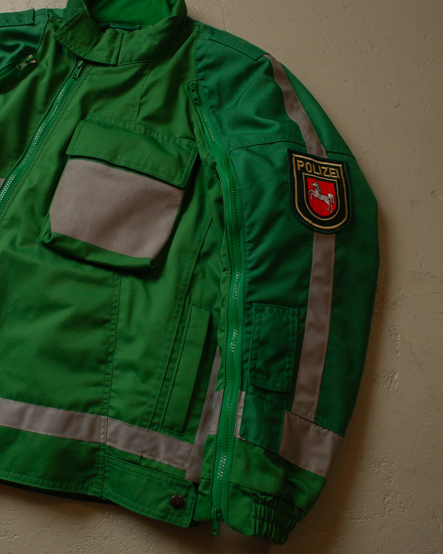 1995 Polizei Two Tone Biker Jacket green - M/L