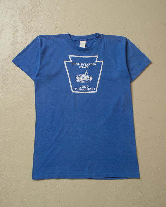 1980s Penn State Judo Tshirt blue - M