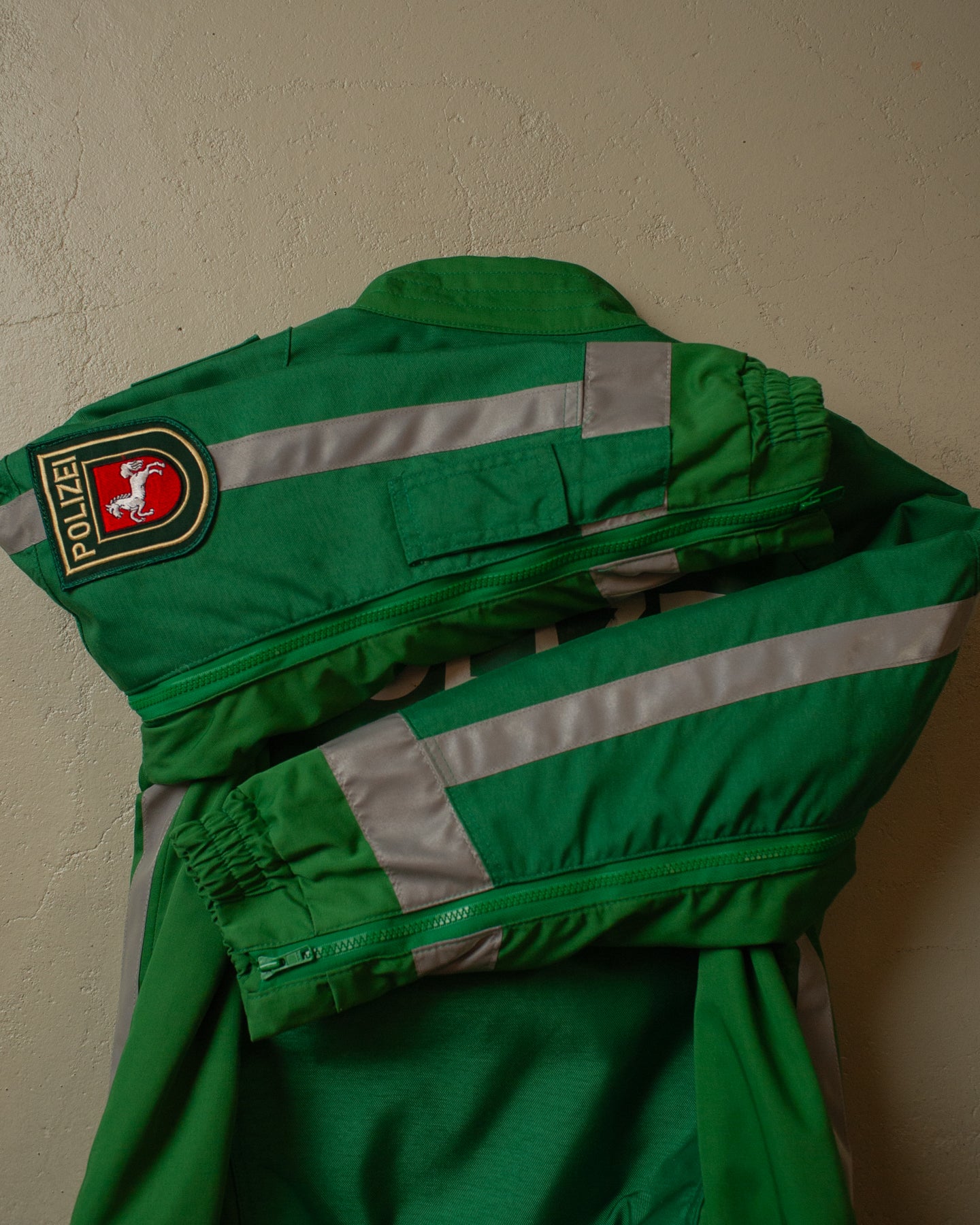 1995 Polizei Two Tone Biker Jacket green - M/L