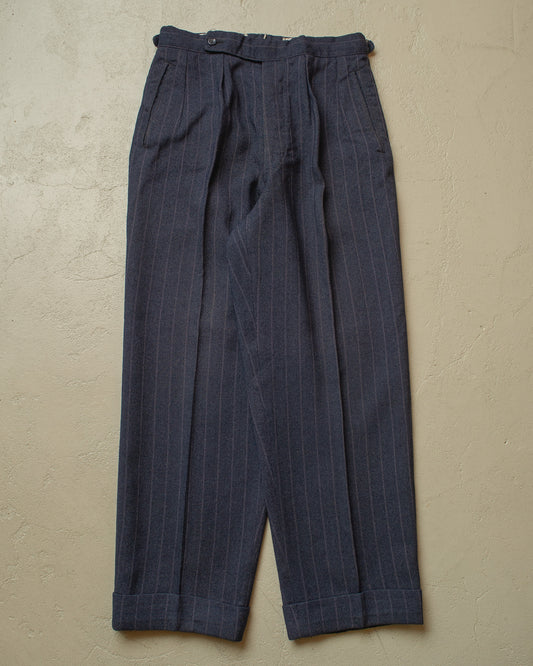1930s/40s Womens German Pinstriped Suit Pants navyblue - W28,5 L27,5