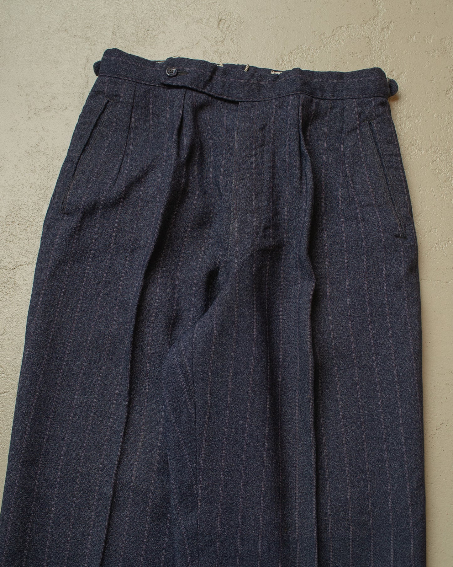 1930s/40s Womens German Pinstriped Suit Pants navyblue - W28,5 L27,5