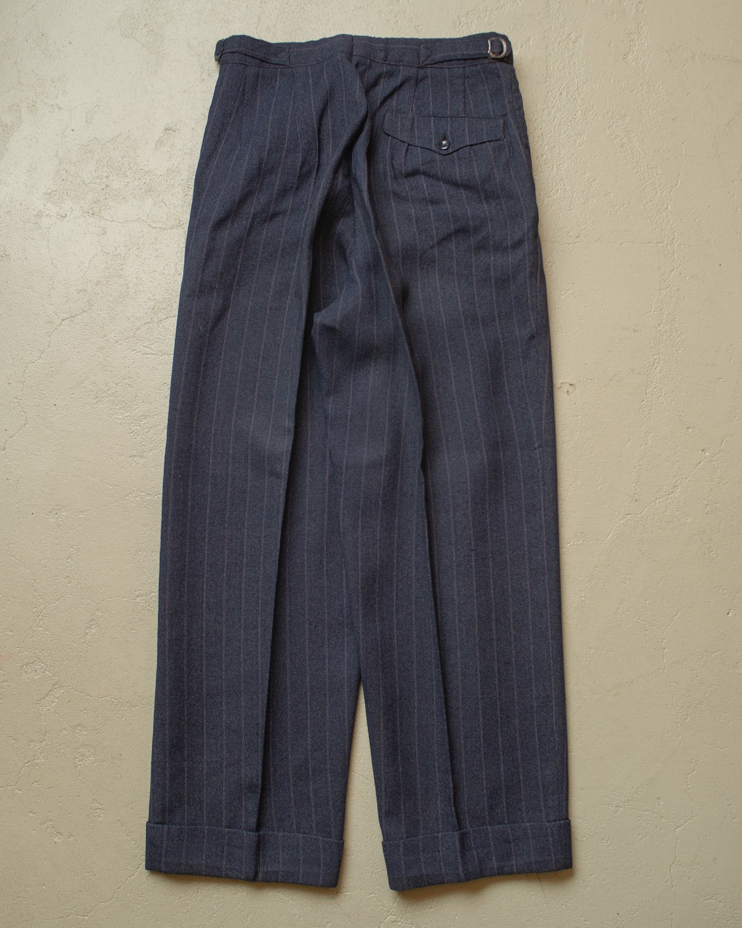 1930s/40s Womens German Pinstriped Suit Pants navyblue - W28,5 L27,5