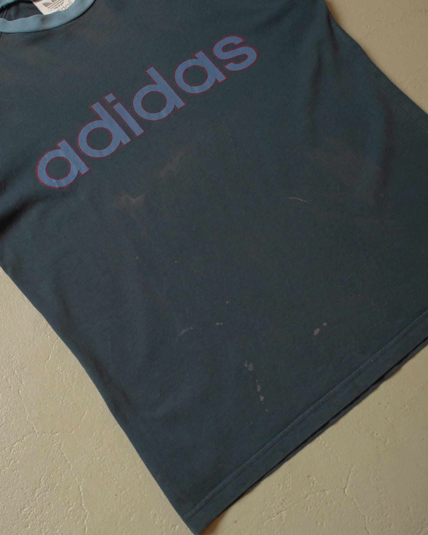 1999 Faded Adidas Ringer T-shirt blue - L
