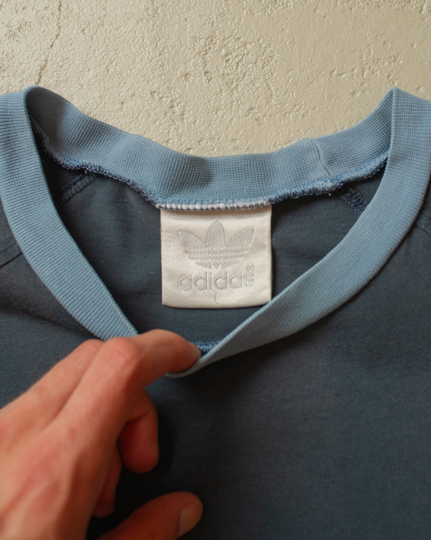 1999 Faded Adidas Ringer T-shirt blue - L