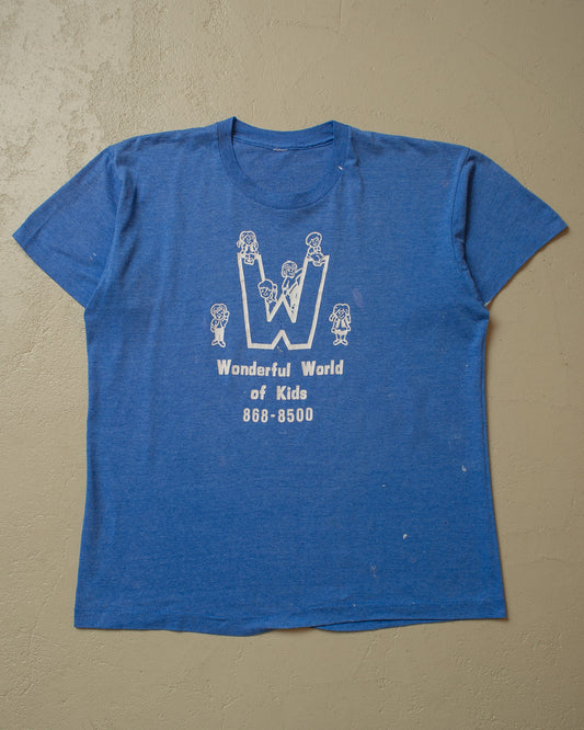 1980s Painter Wonderful World of Kids T-shirt blue - L