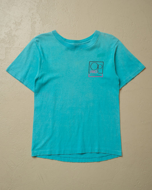 1988 Ocean Pacific Surf Championship T-shirt turquoise - S/M