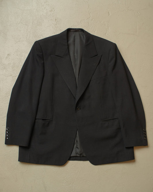 1940s German Peak Lapel Suit Jacket black - L
