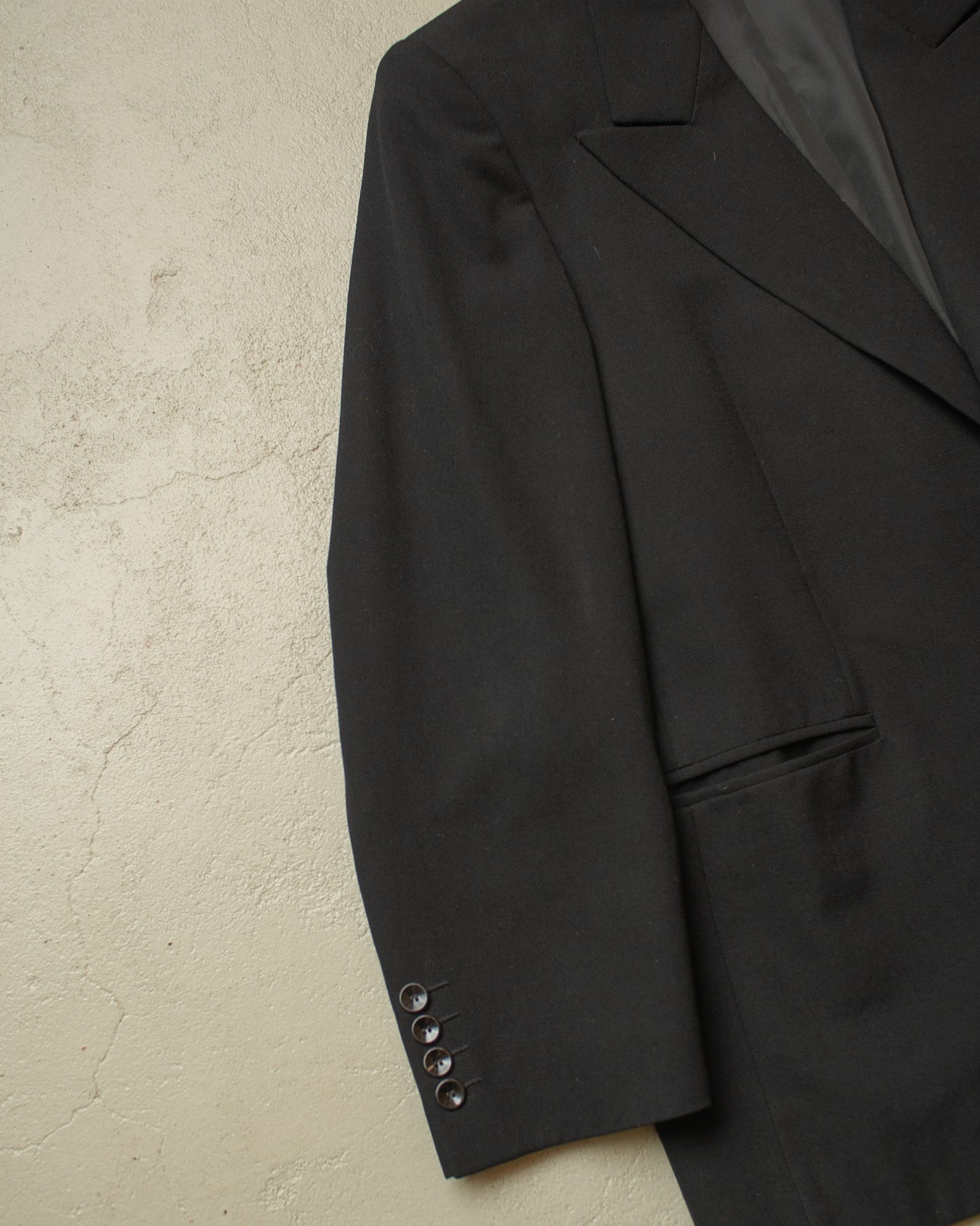 1940s German Peak Lapel Suit Jacket black - L