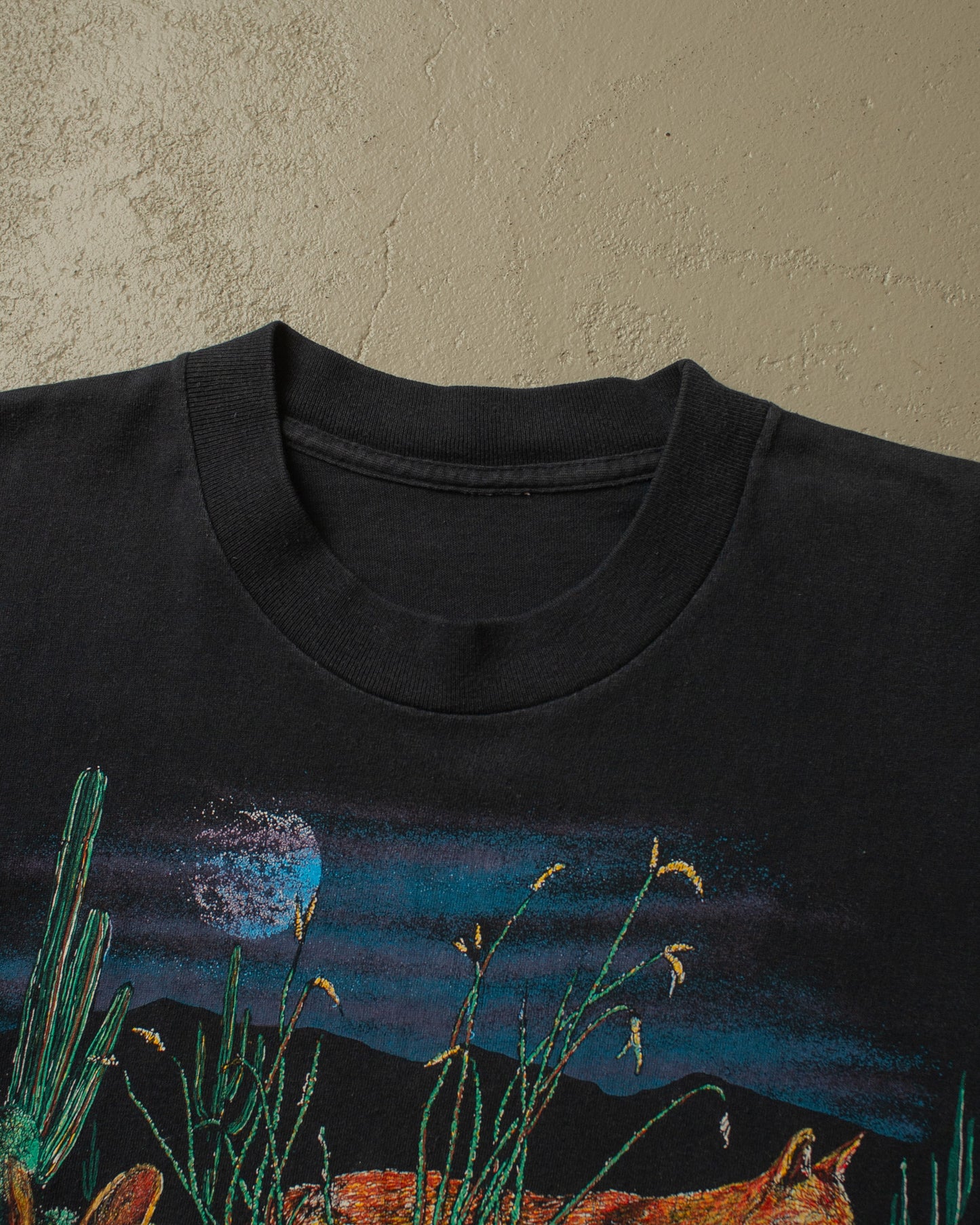 1990s Wildlife Wraparound Print T-shirt black - XL/XXL