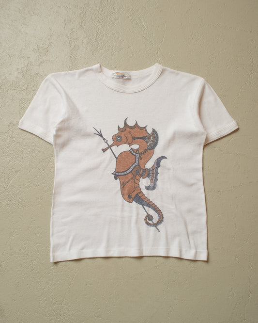 1970s unworn Seahorse T-shirt white - XS