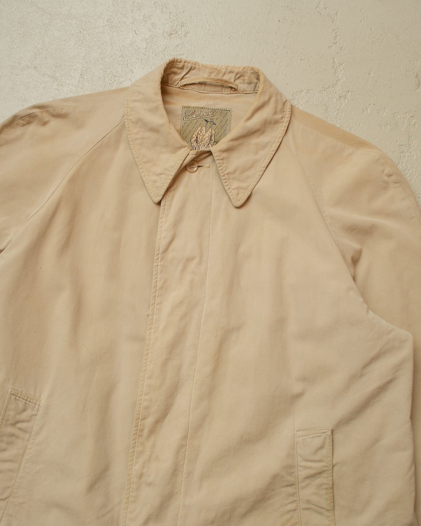 1940s German Elesco Raglan Trenchcoat beige - L