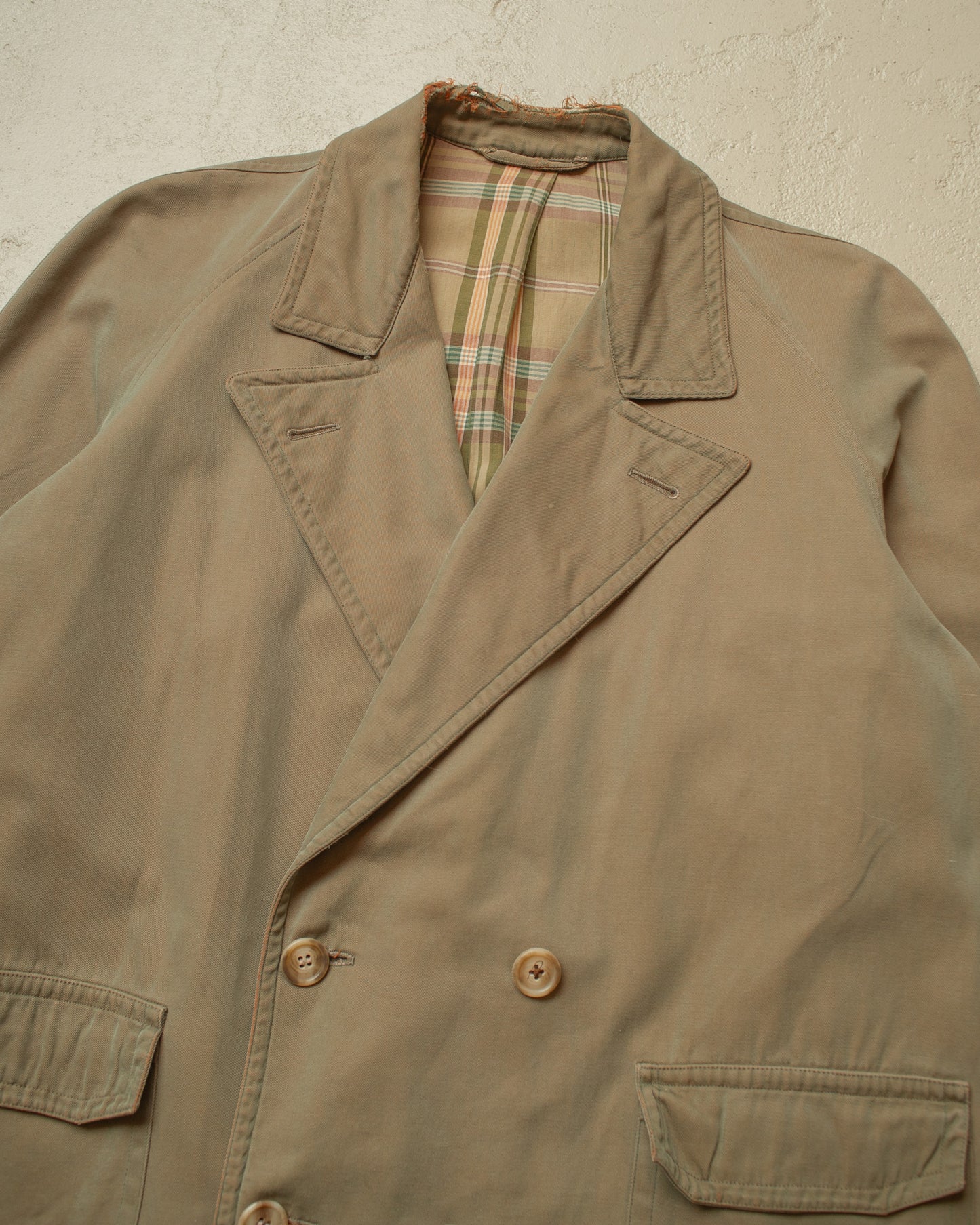 1940s German Raglan Trenchcoat green/khaki - L