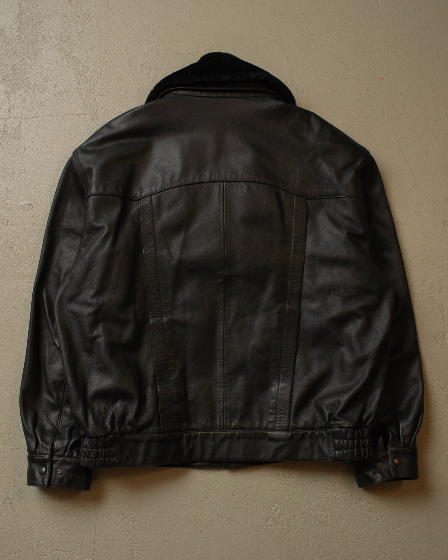 1993 Harro Polizei/Zoll Leather Bomber Jacket black - XL/XXL