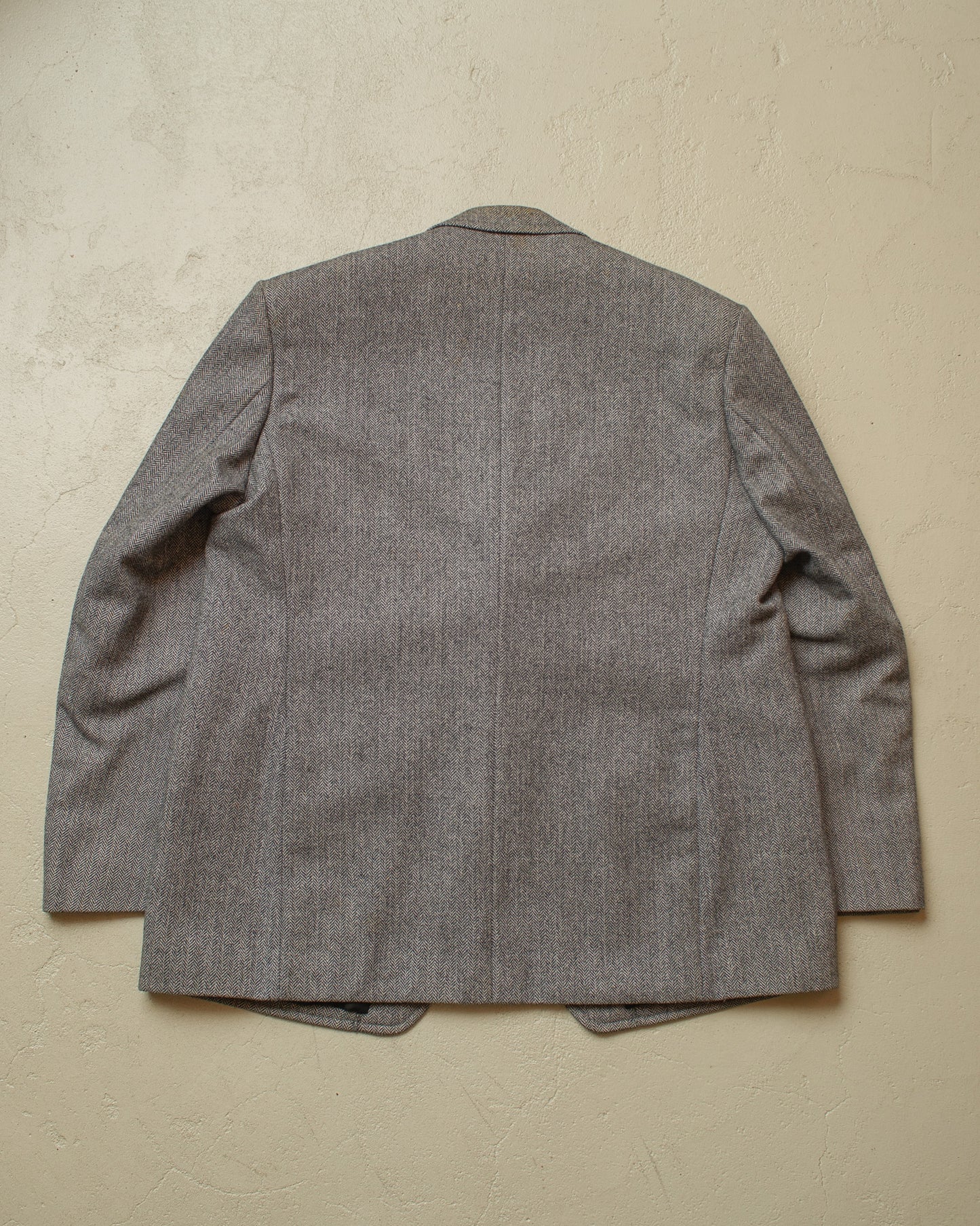 1940s German Herringbone Wool Suit Jacket grey - L/XL
