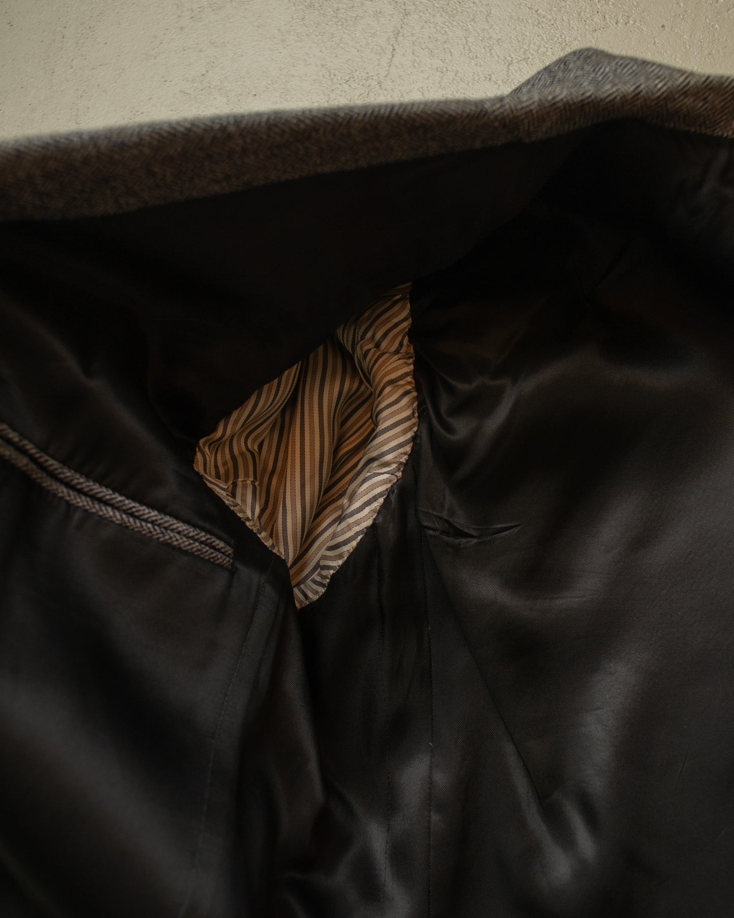 1940s German Herringbone Wool Suit Jacket grey - L/XL