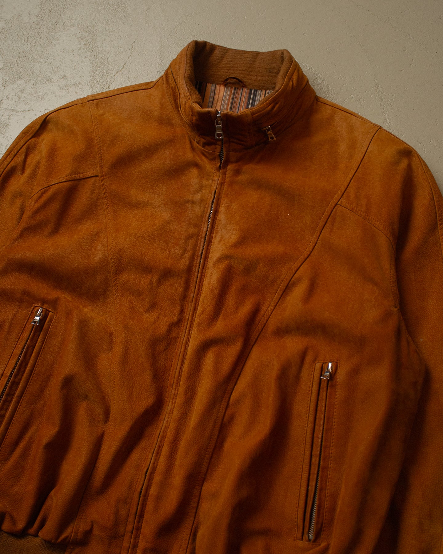 90s Cygielman Leather Bomber Jacket brown - XL