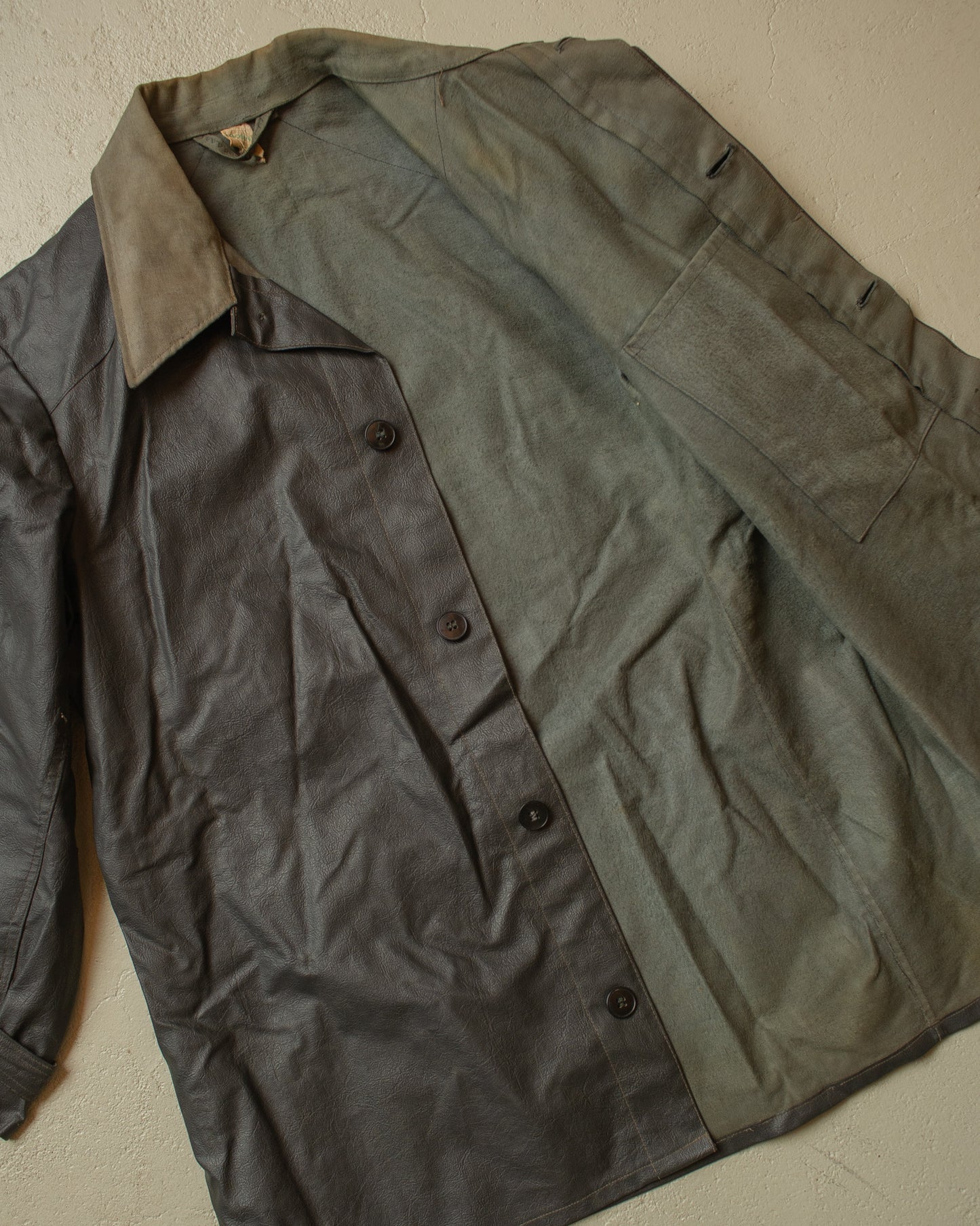 1950s German Rubberized Workwear Set grey - M
