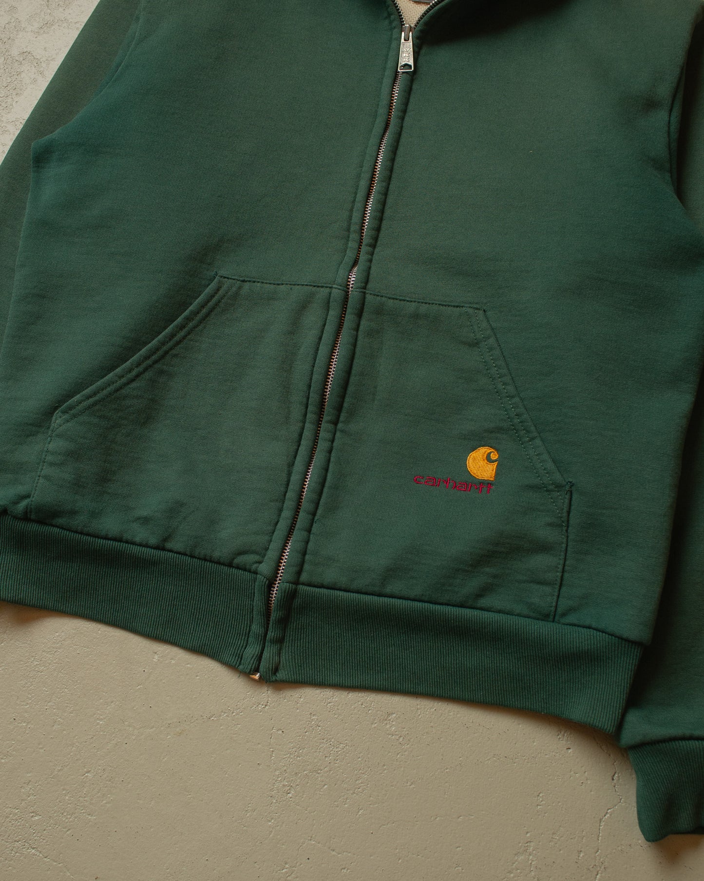 1980s Carhartt lined Zip Hoodie green - L