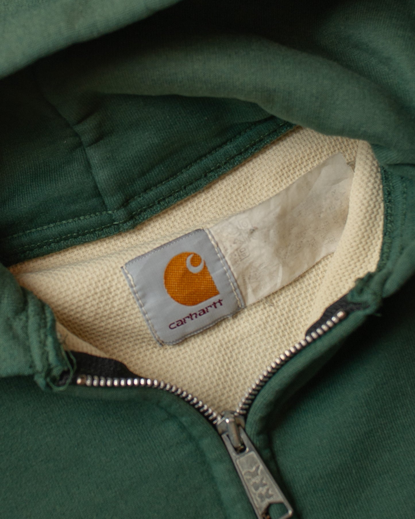 1980s Carhartt lined Zip Hoodie green - L