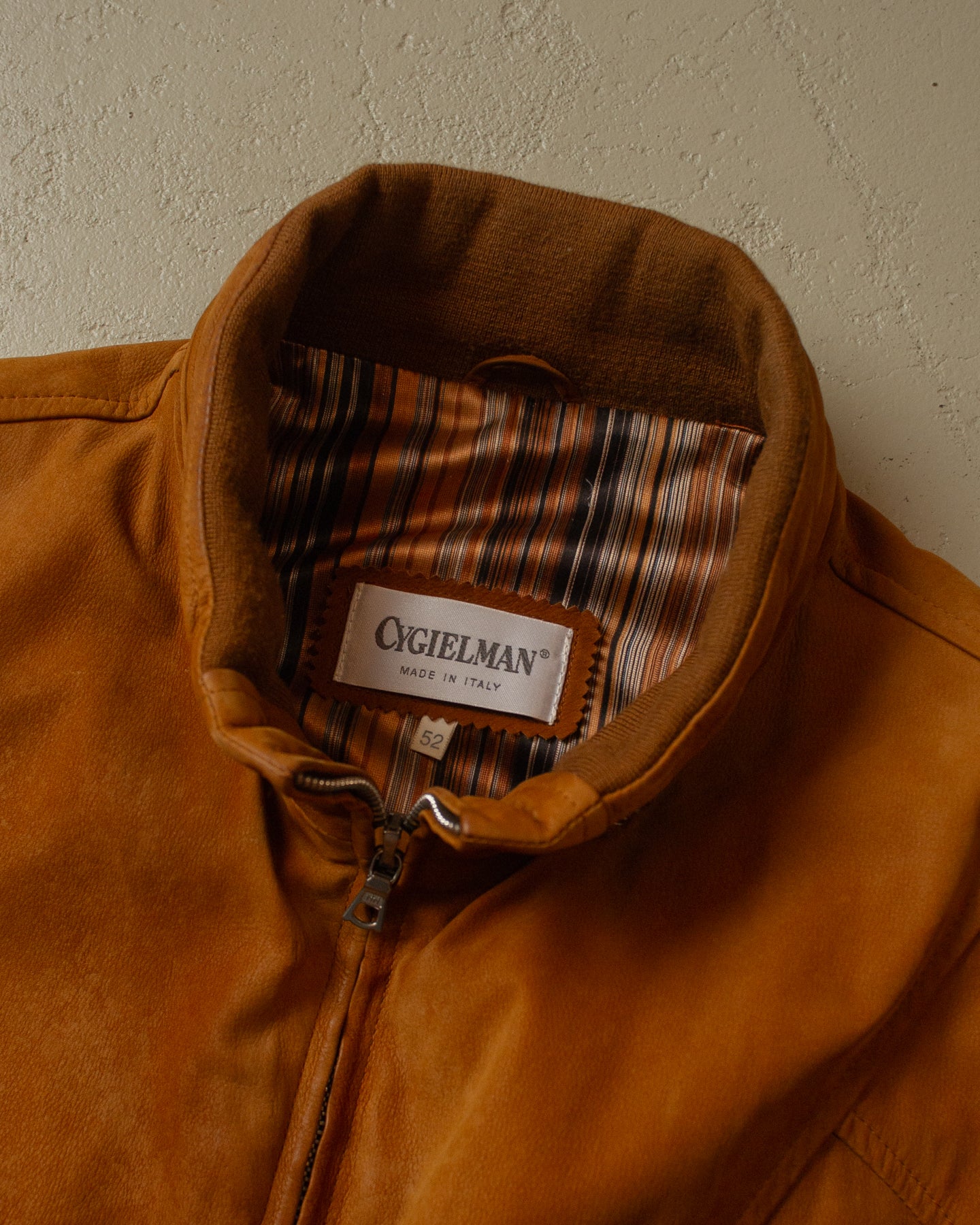 90s Cygielman Leather Bomber Jacket brown - XL