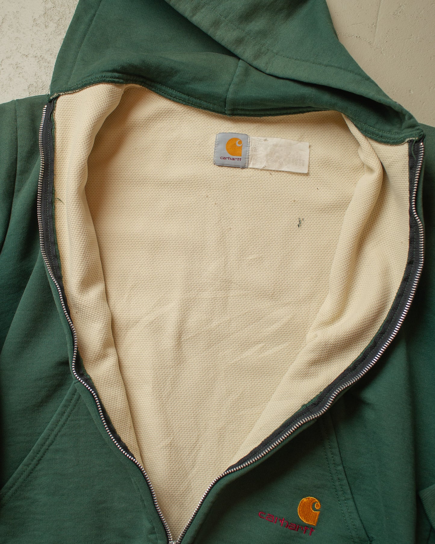 1980s Carhartt lined Zip Hoodie green - L