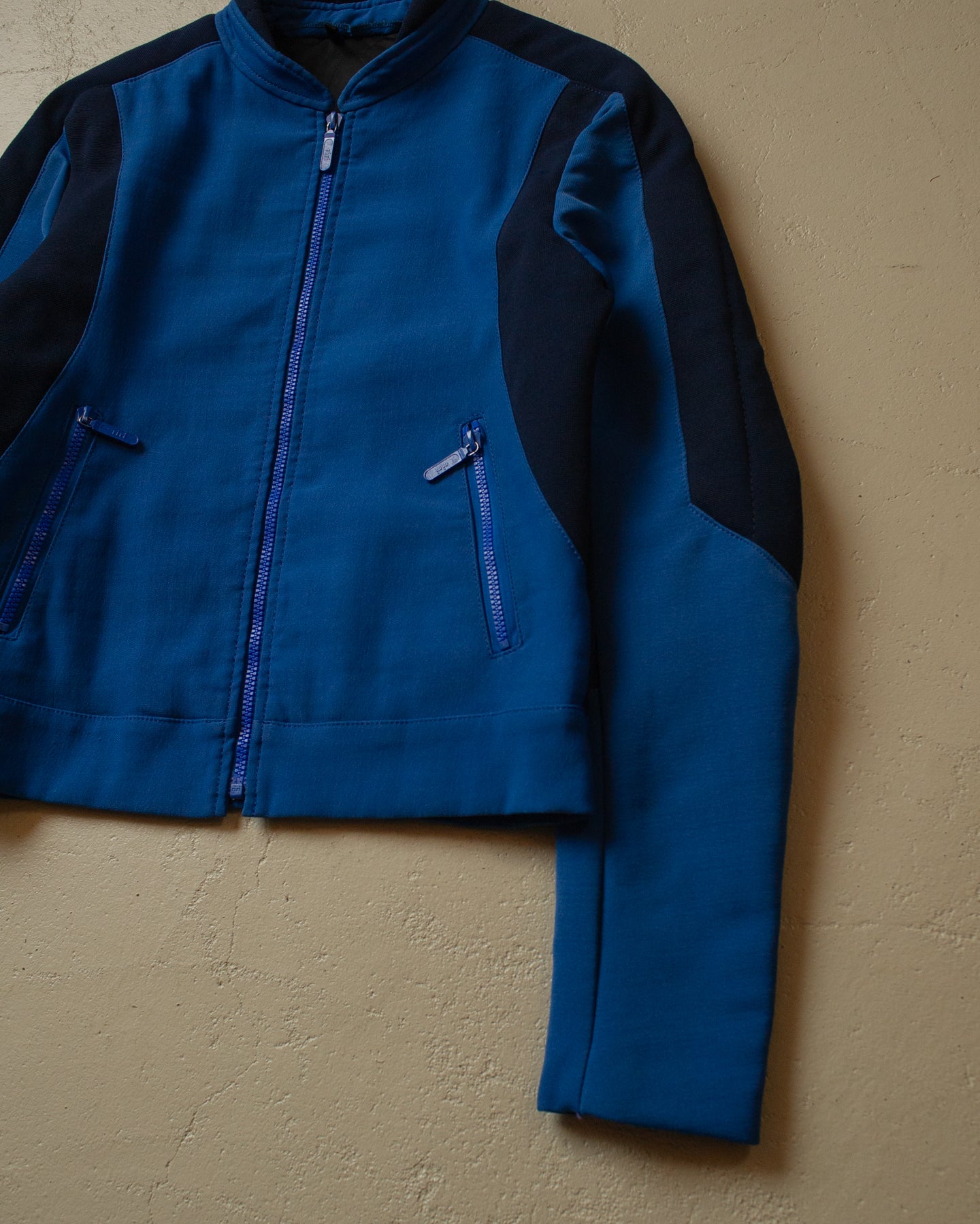 80s/90s Lahco Two Tone Biker Jacket blue - S/M