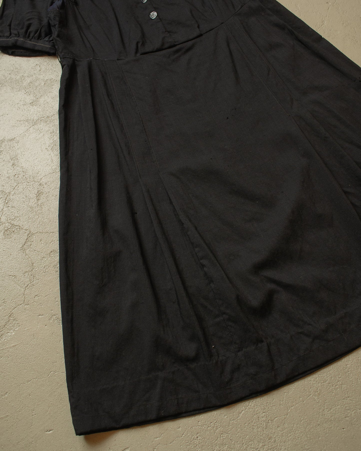 1920s/30s Womens French Work Dress black - M/L