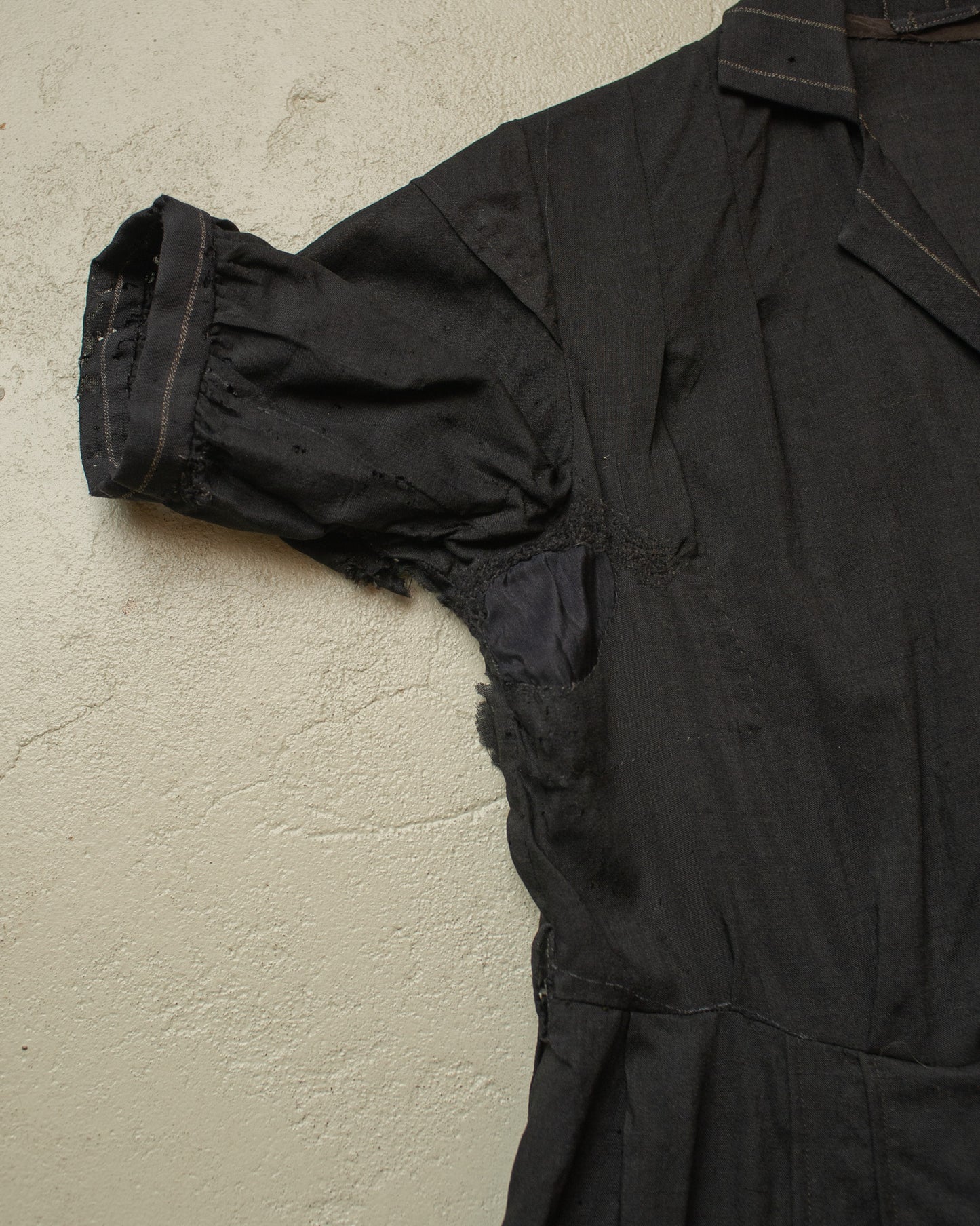 1920s/30s Womens French Work Dress black - M/L