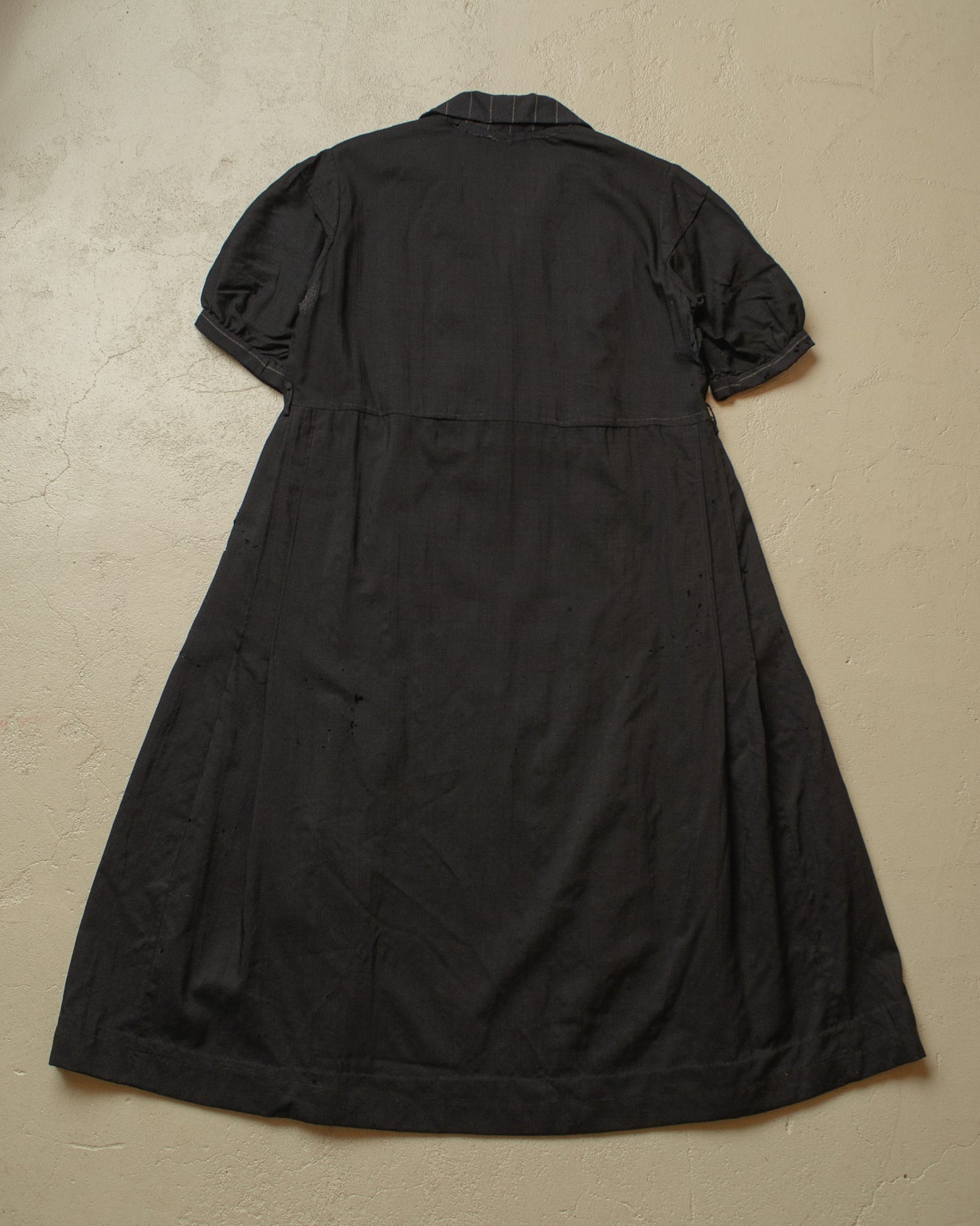 1920s/30s Womens French Work Dress black - M/L