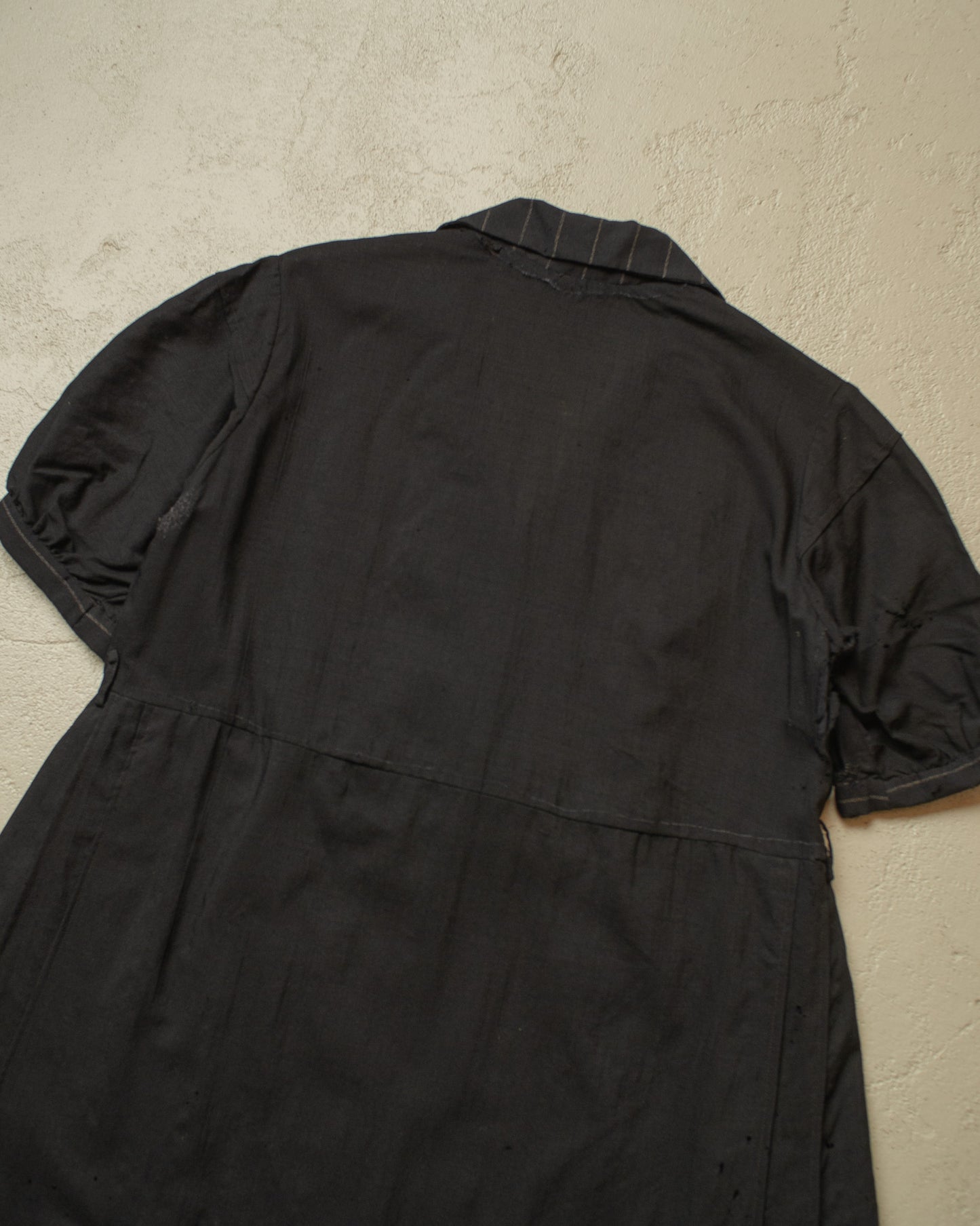 1920s/30s Womens French Work Dress black - M/L