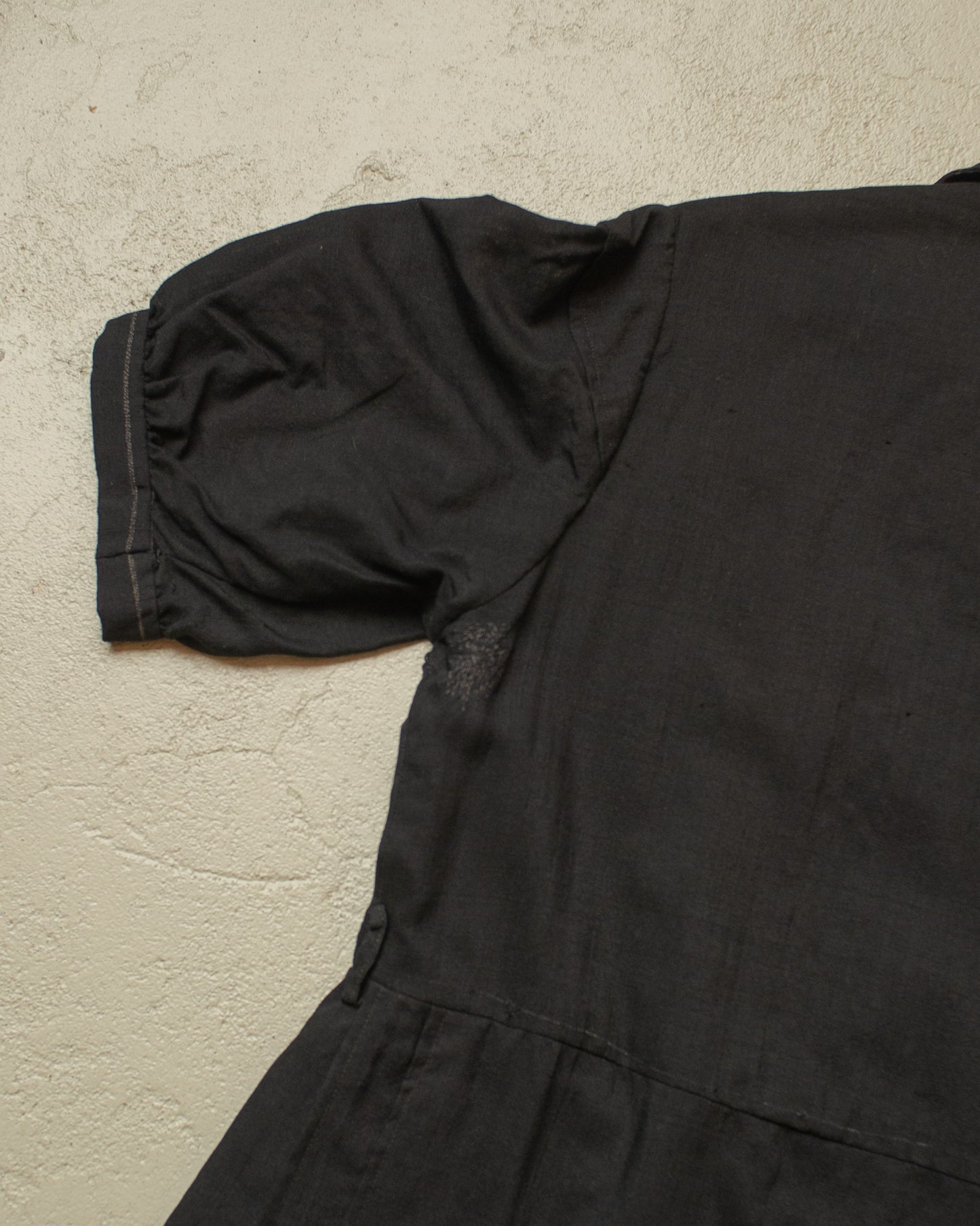 1920s/30s Womens French Work Dress black - M/L