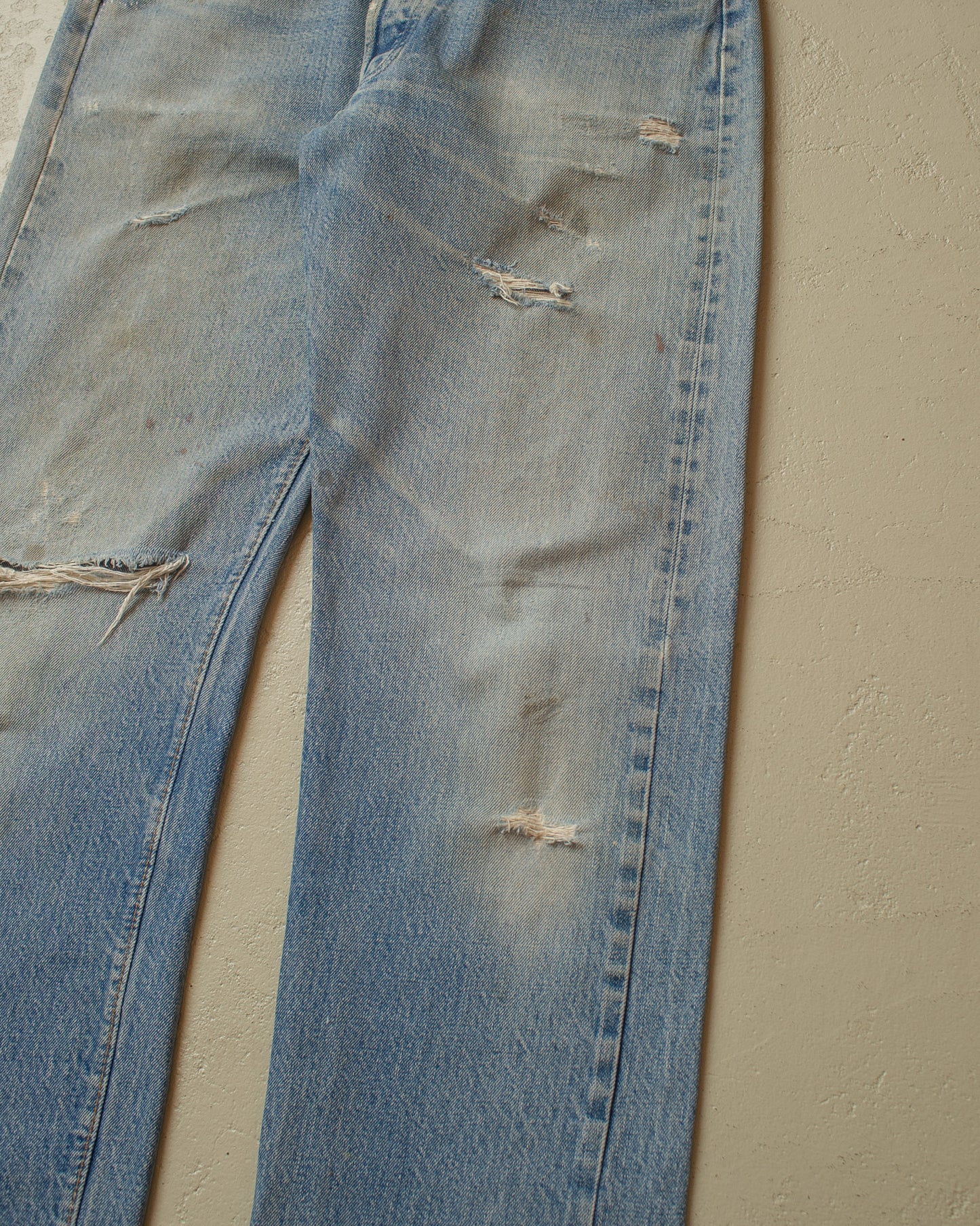 1980s repaired Levi´s 501 Selvedge Jeans blue - 32x34