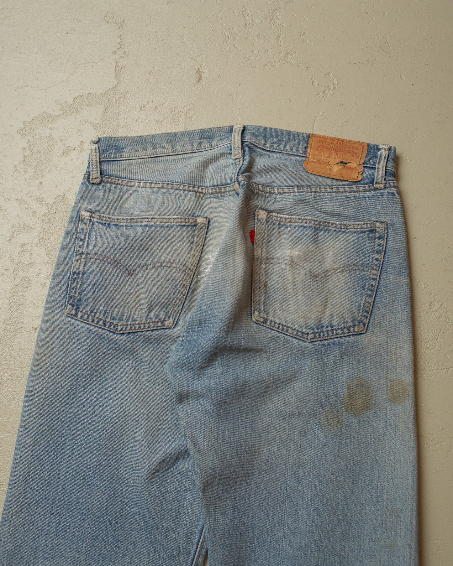1980s repaired Levi´s 501 Selvedge Jeans blue - 32x34