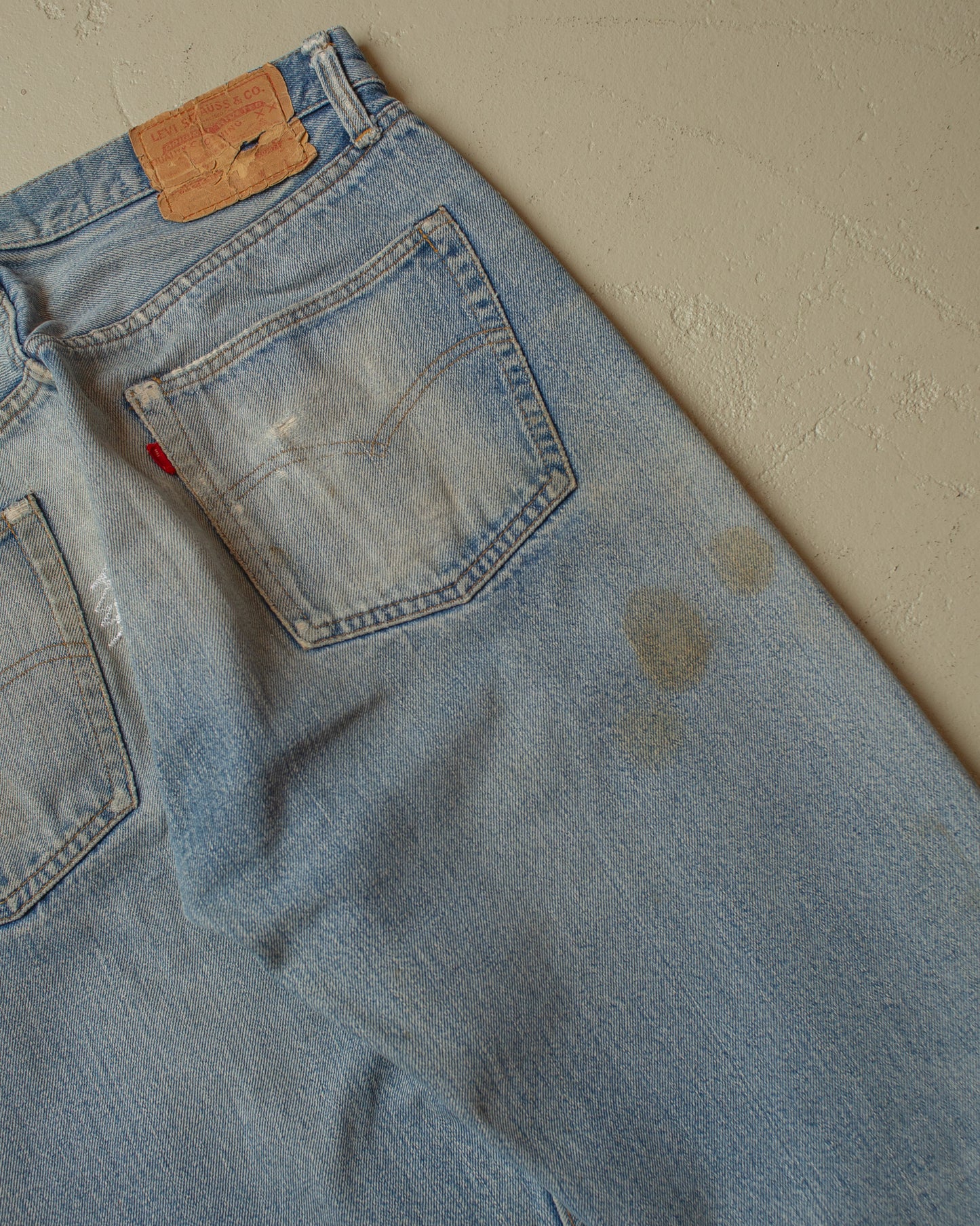 1980s repaired Levi´s 501 Selvedge Jeans blue - 32x34