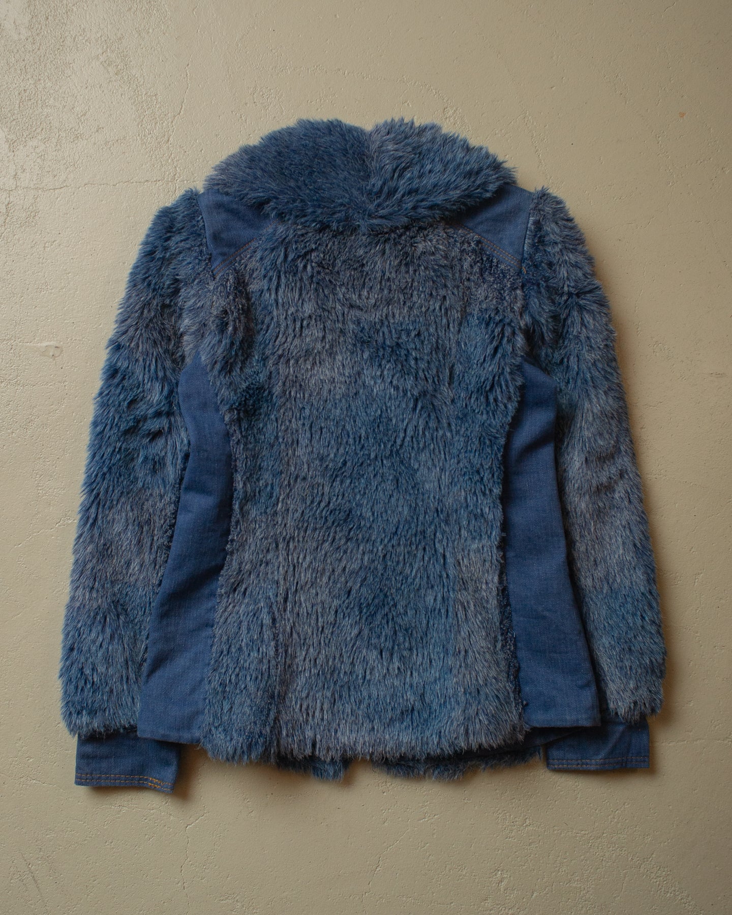 1970s/80s Womens Denim Fur Jacket - XS/S