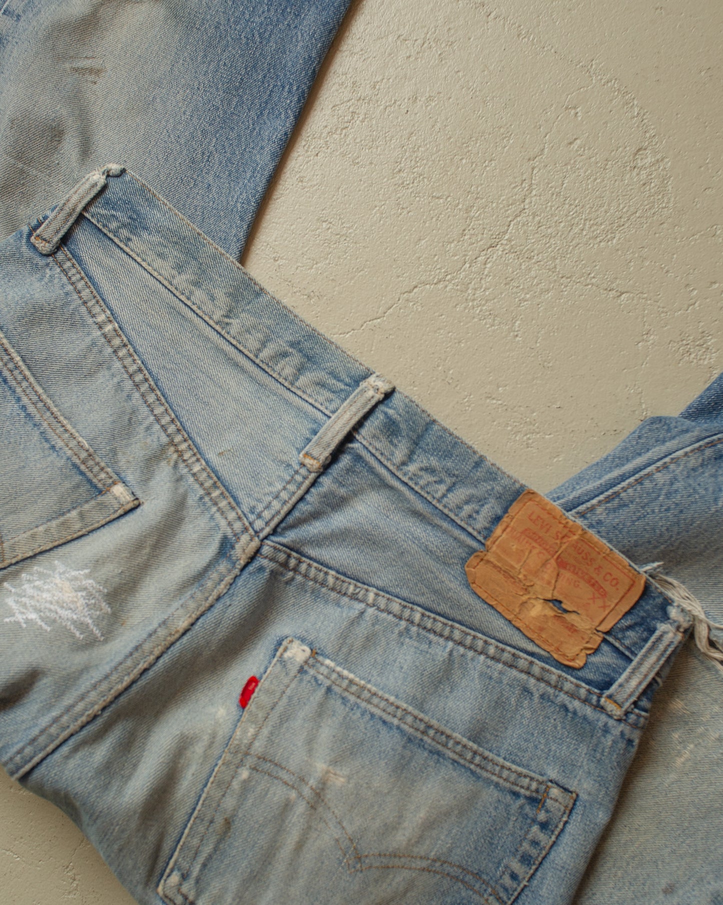 1980s repaired Levi´s 501 Selvedge Jeans blue - 32x34