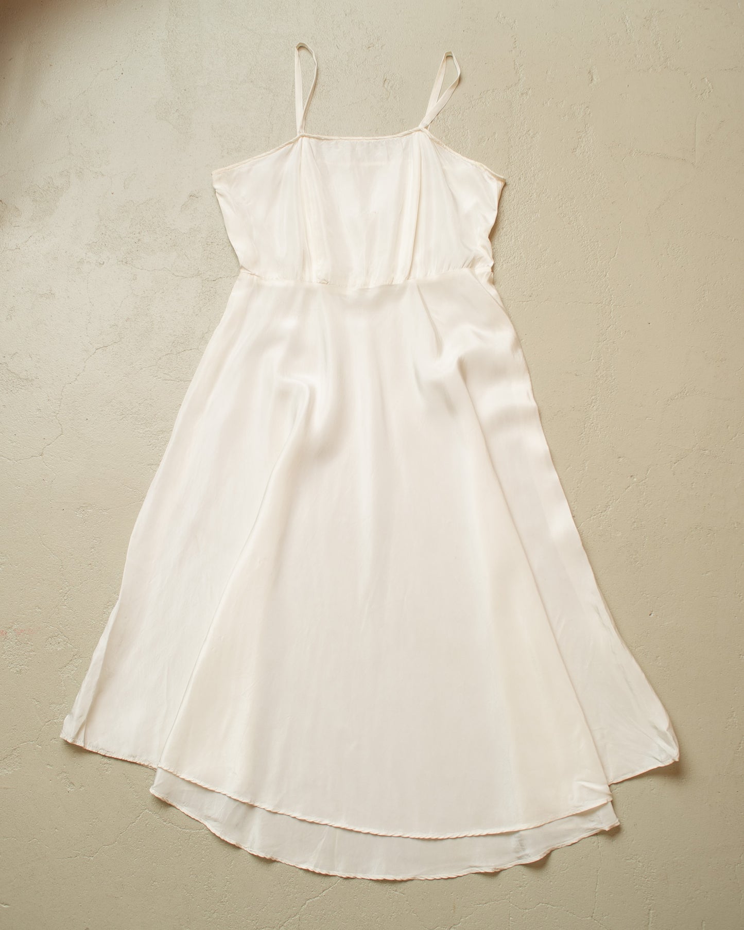 1950s/60s Womens Silk Dress white - S/M
