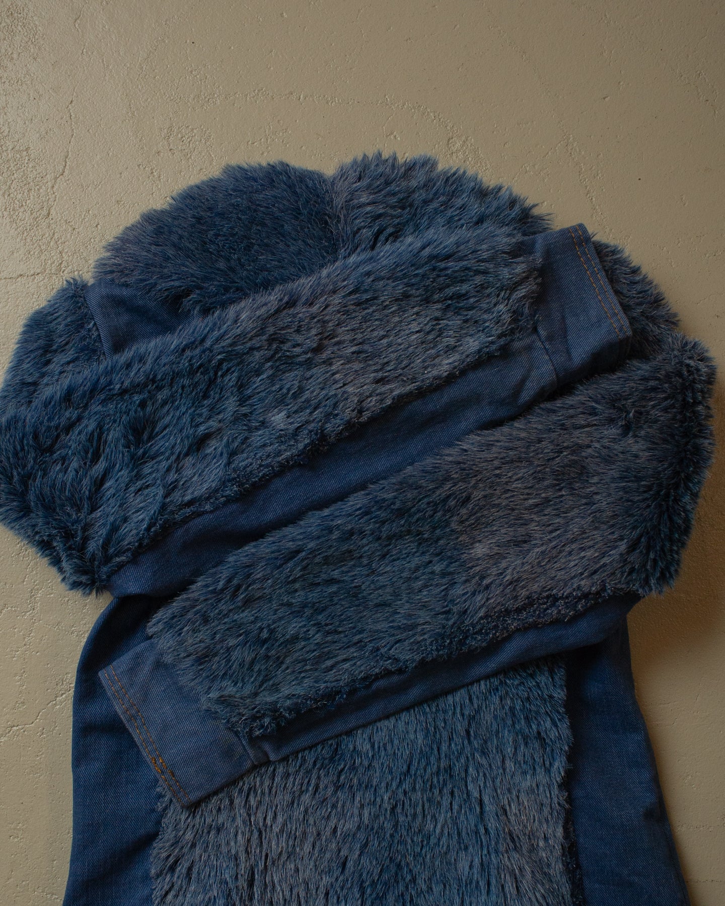 1970s/80s Womens Denim Fur Jacket - XS/S