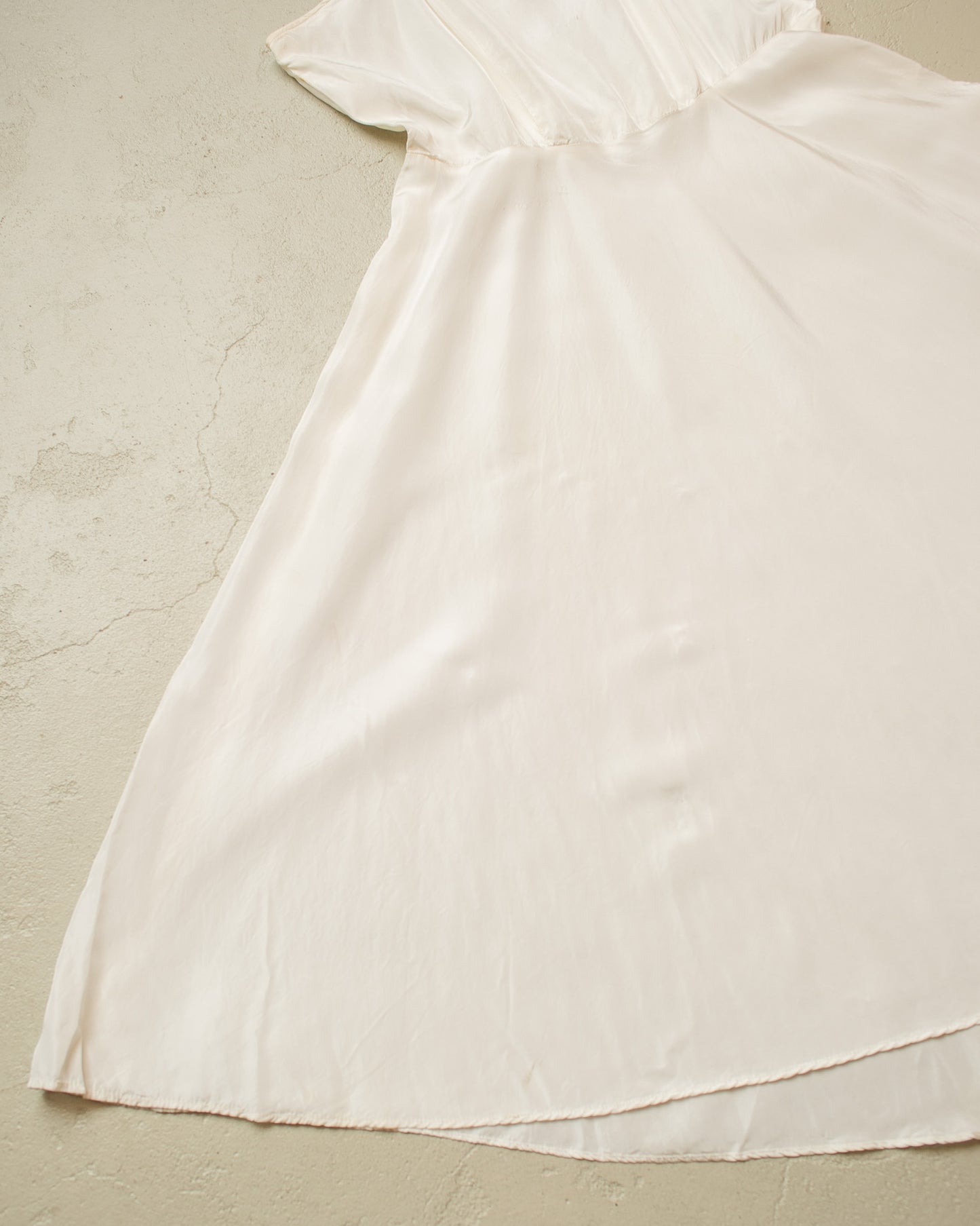 1950s/60s Womens Silk Dress white - S/M