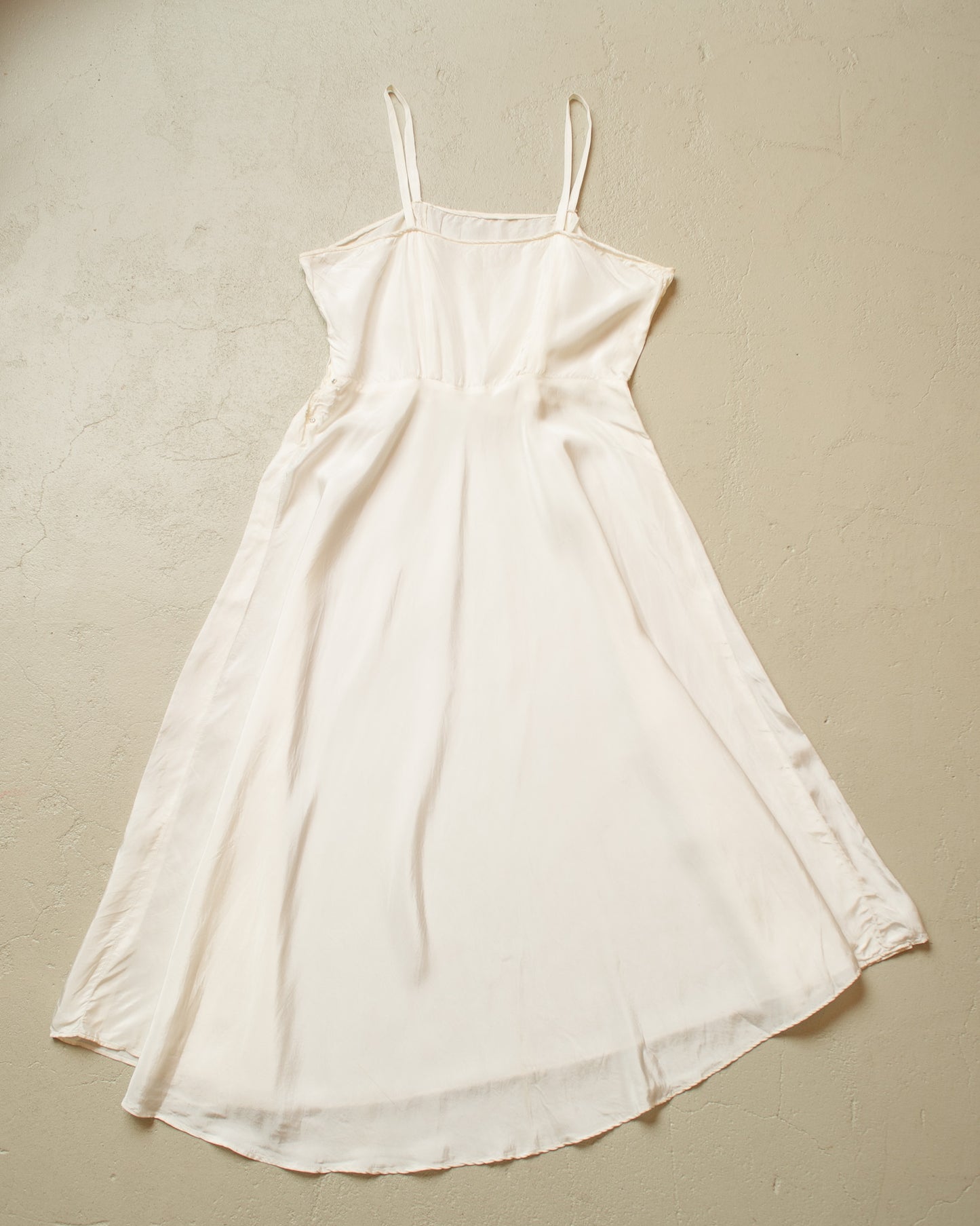 1950s/60s Womens Silk Dress white - S/M