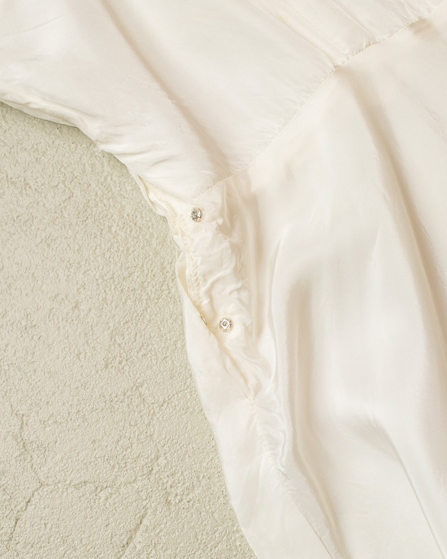 1950s/60s Womens Silk Dress white - S/M