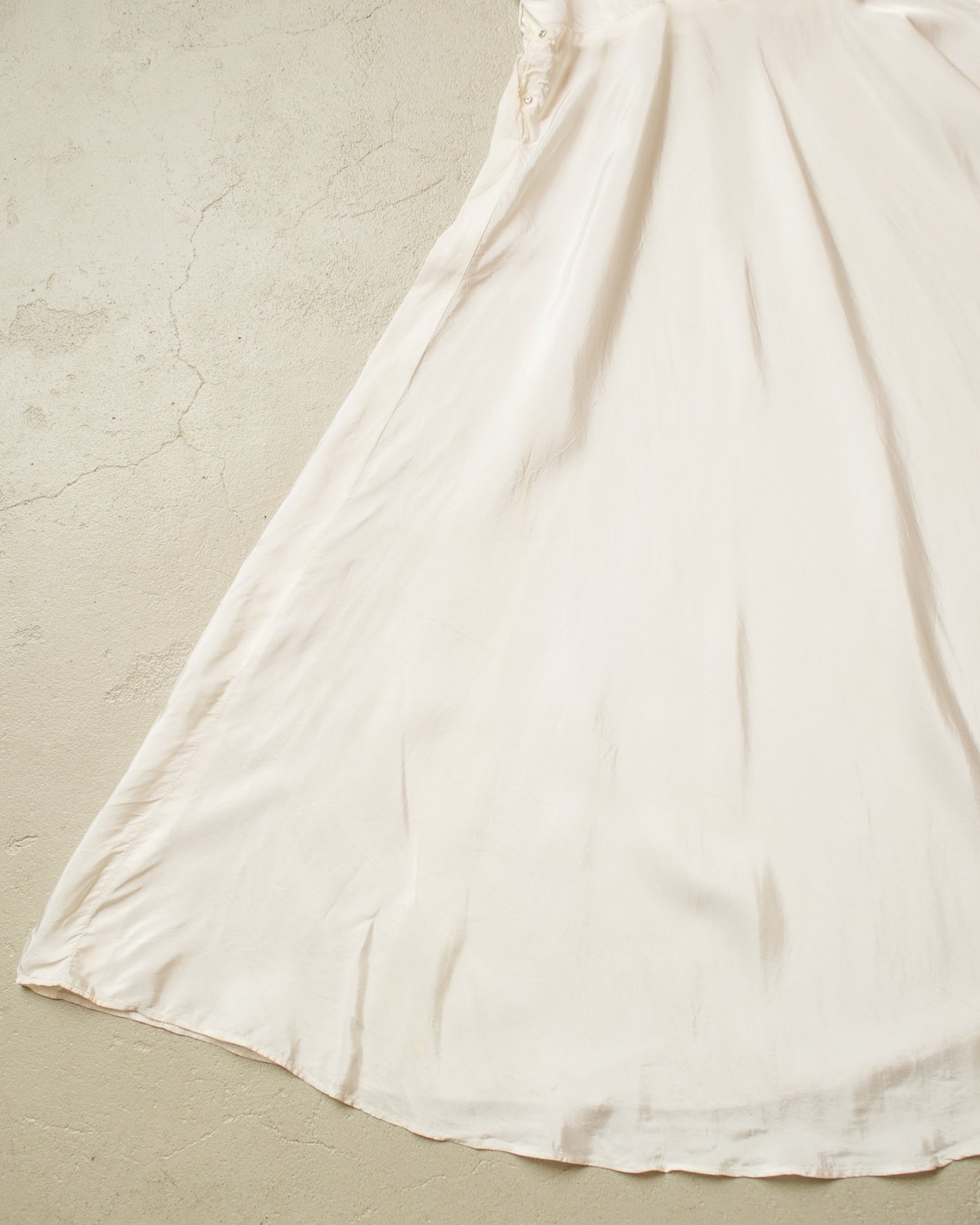 1950s/60s Womens Silk Dress white - S/M