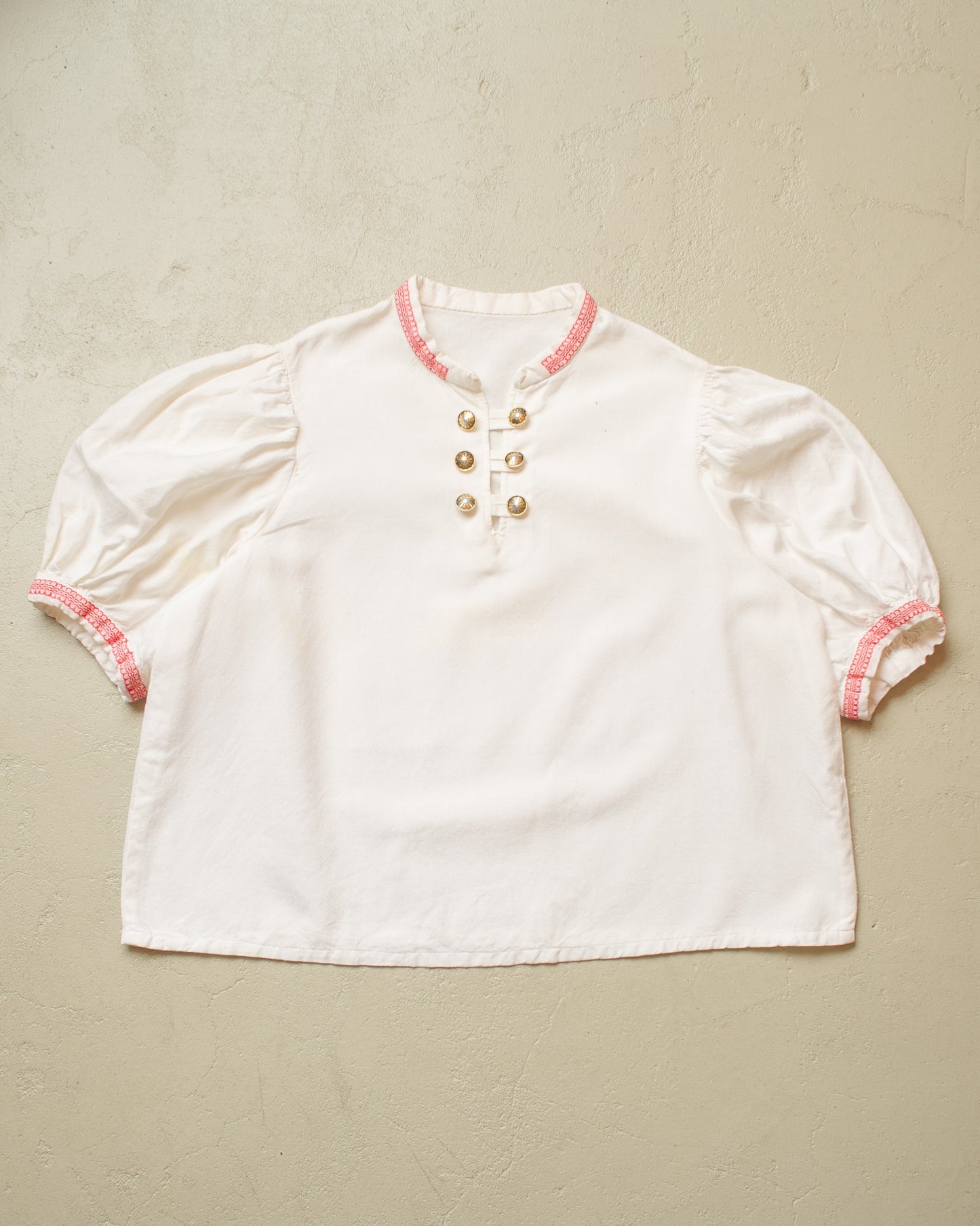1940s/50s Womens German Traditional Blouse white - L/XL