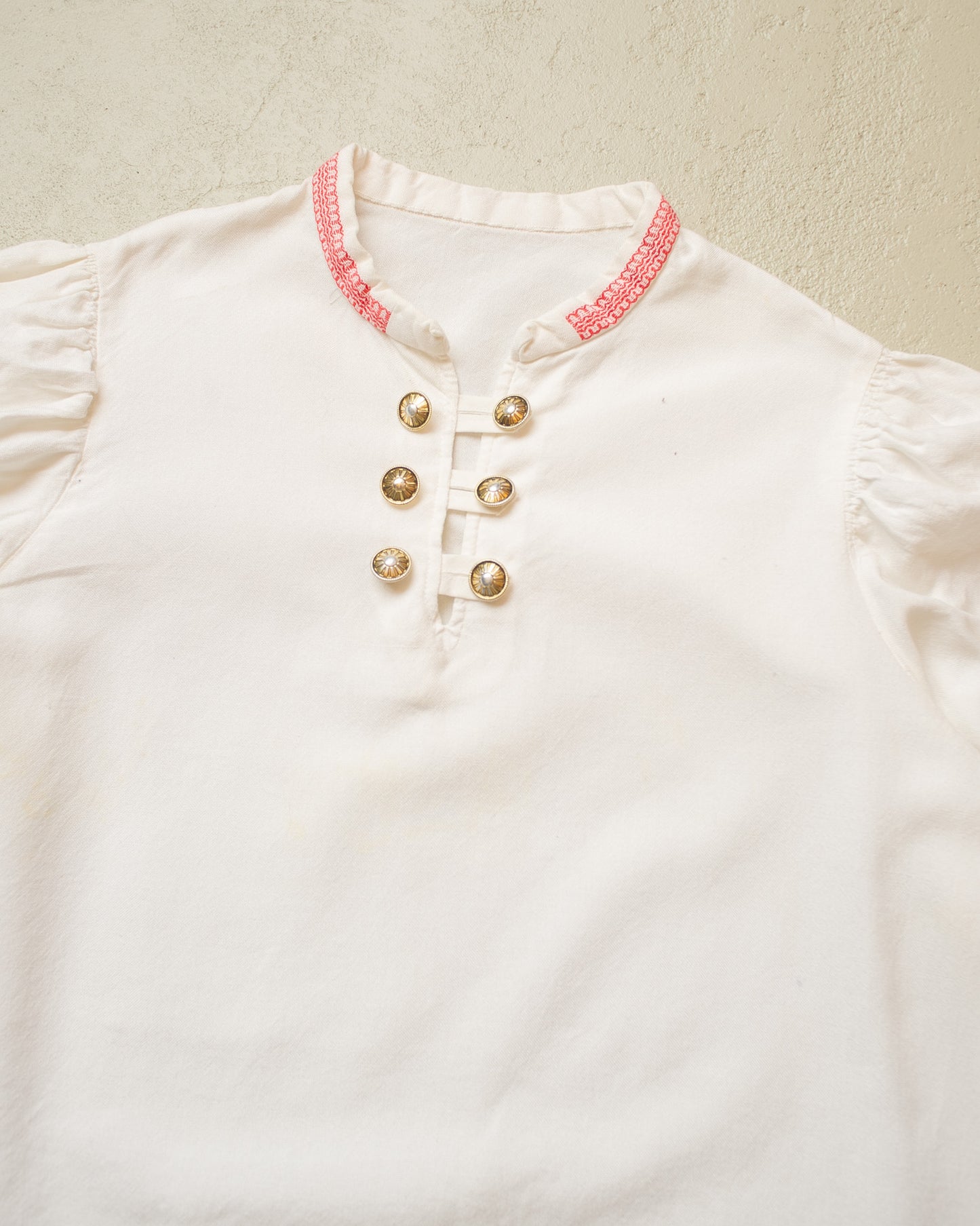 1940s/50s Womens German Traditional Blouse white - L/XL