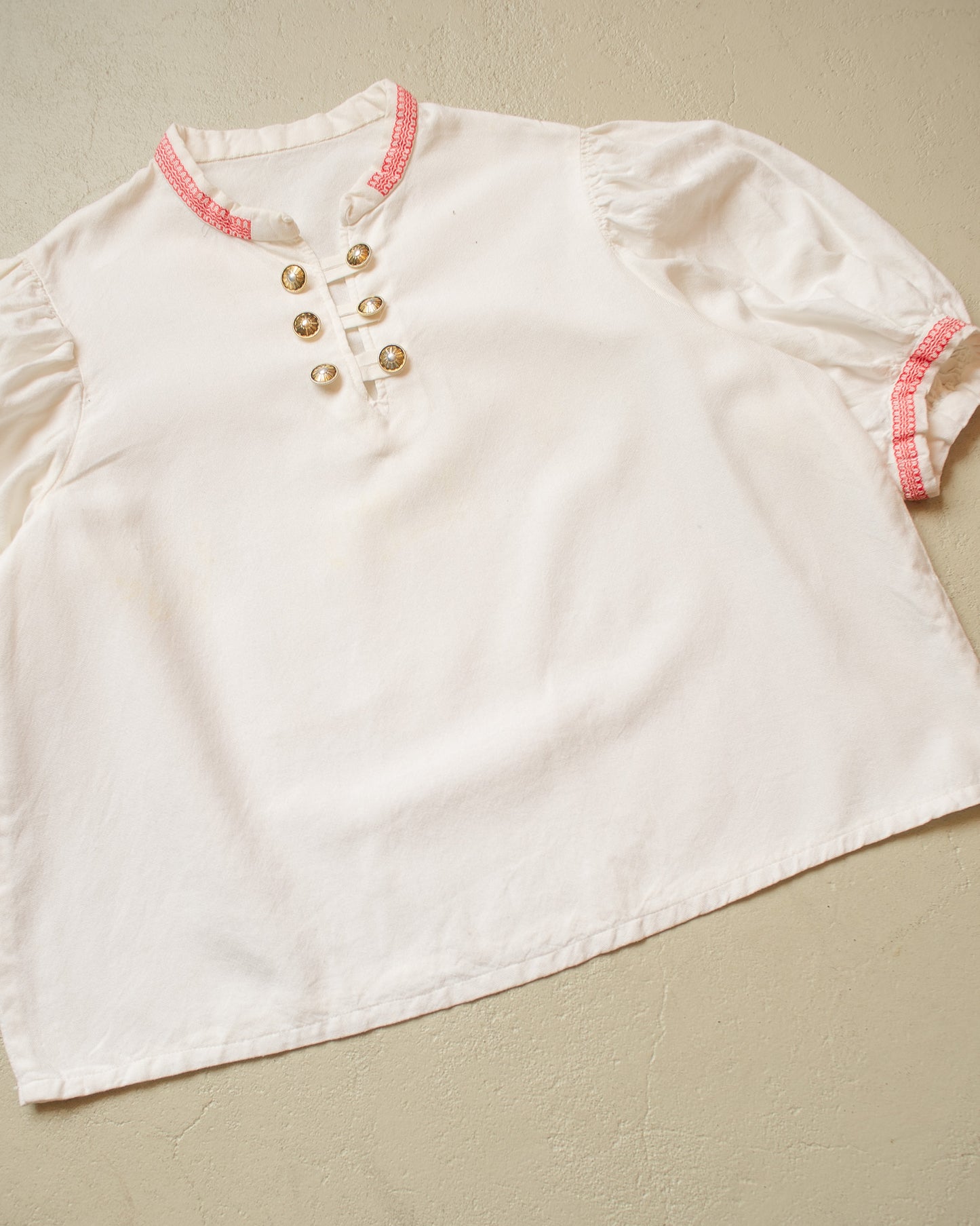 1940s/50s Womens German Traditional Blouse white - L/XL